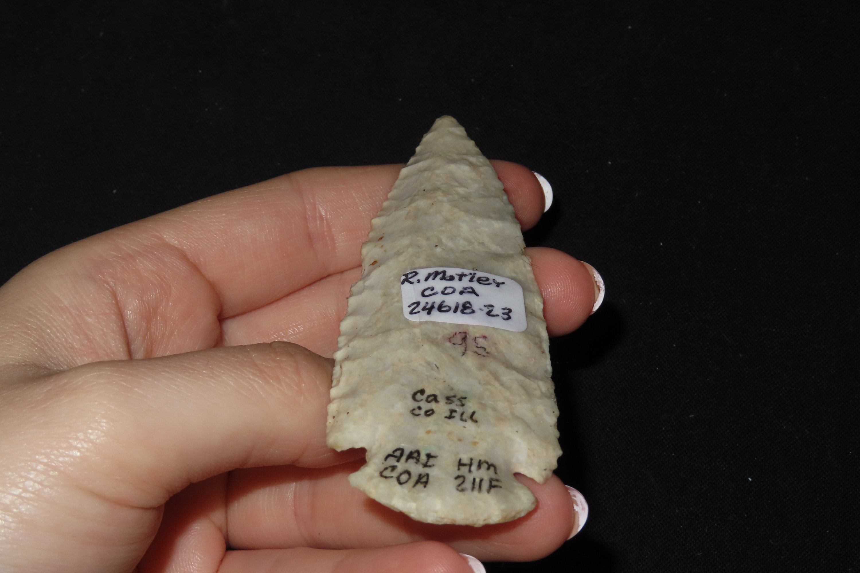 3 3/4" Dovetail, Motley COA, Cass Co., Illinois, Ex. Herb Mangold
