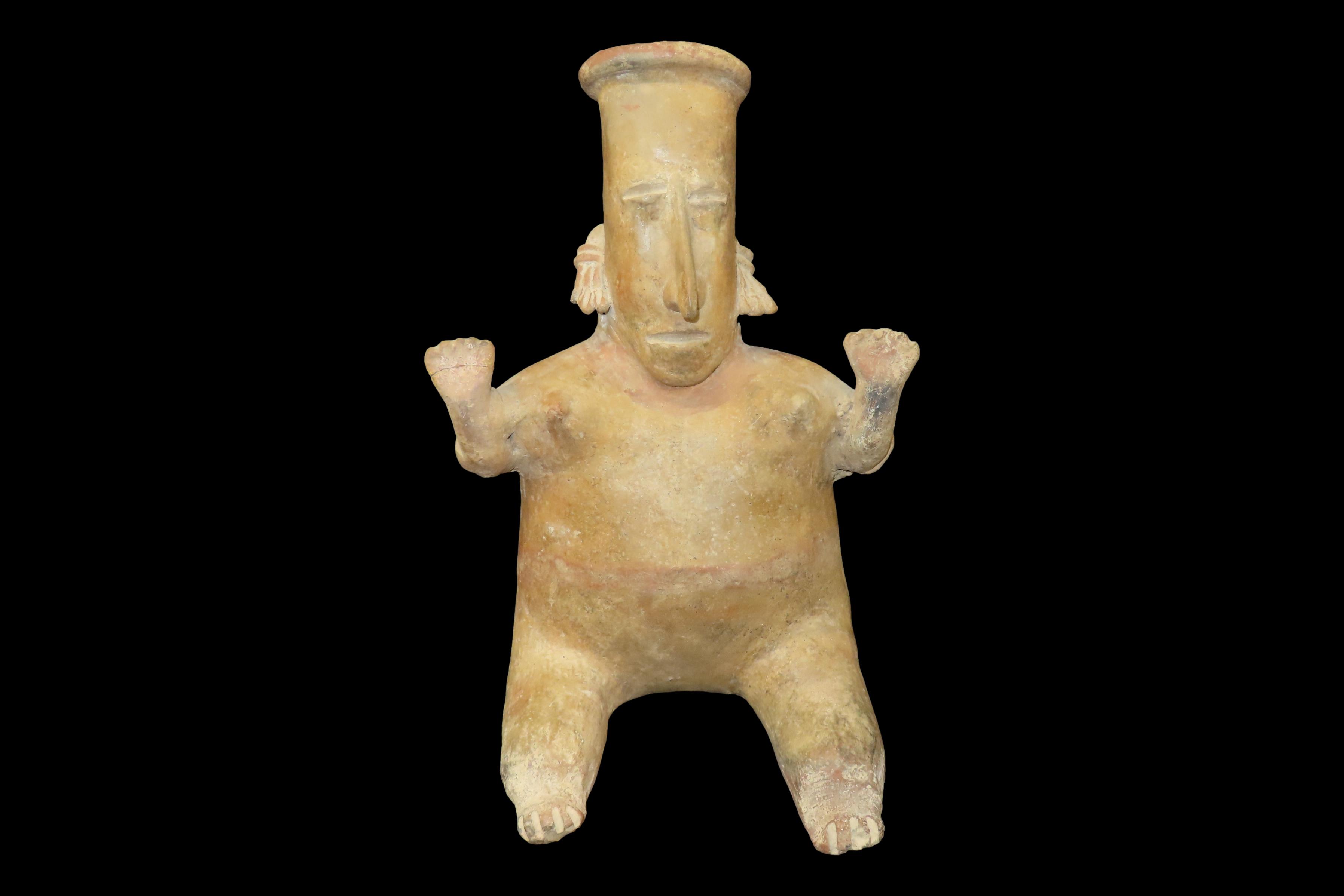 12" x 8" Large Pre-Columbian Jalisco Culture Figure, Western Mexico, 300 BC - 300 CE