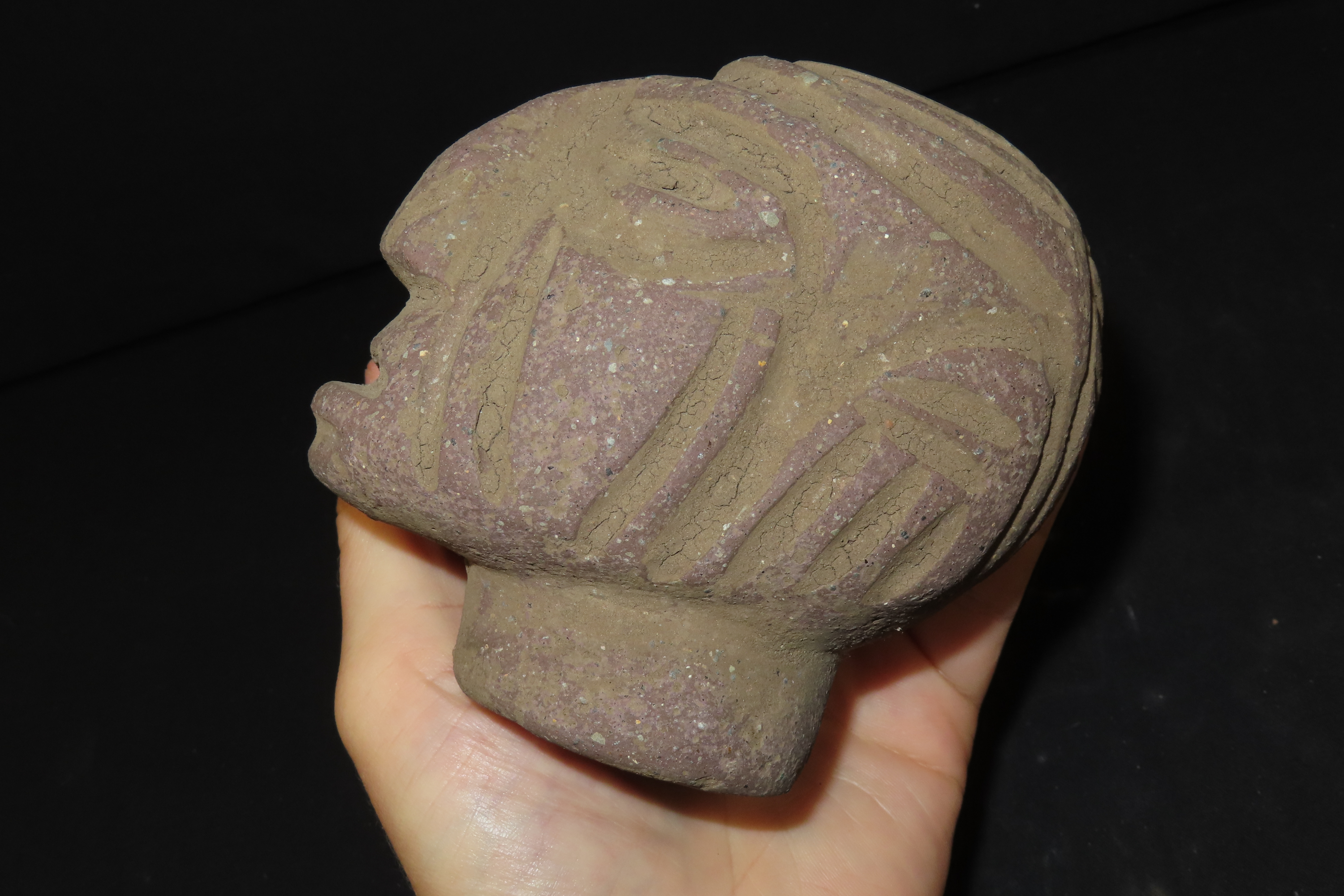 4" x 5" Pre-Columbian Stone Trophy Head, Costa Rica