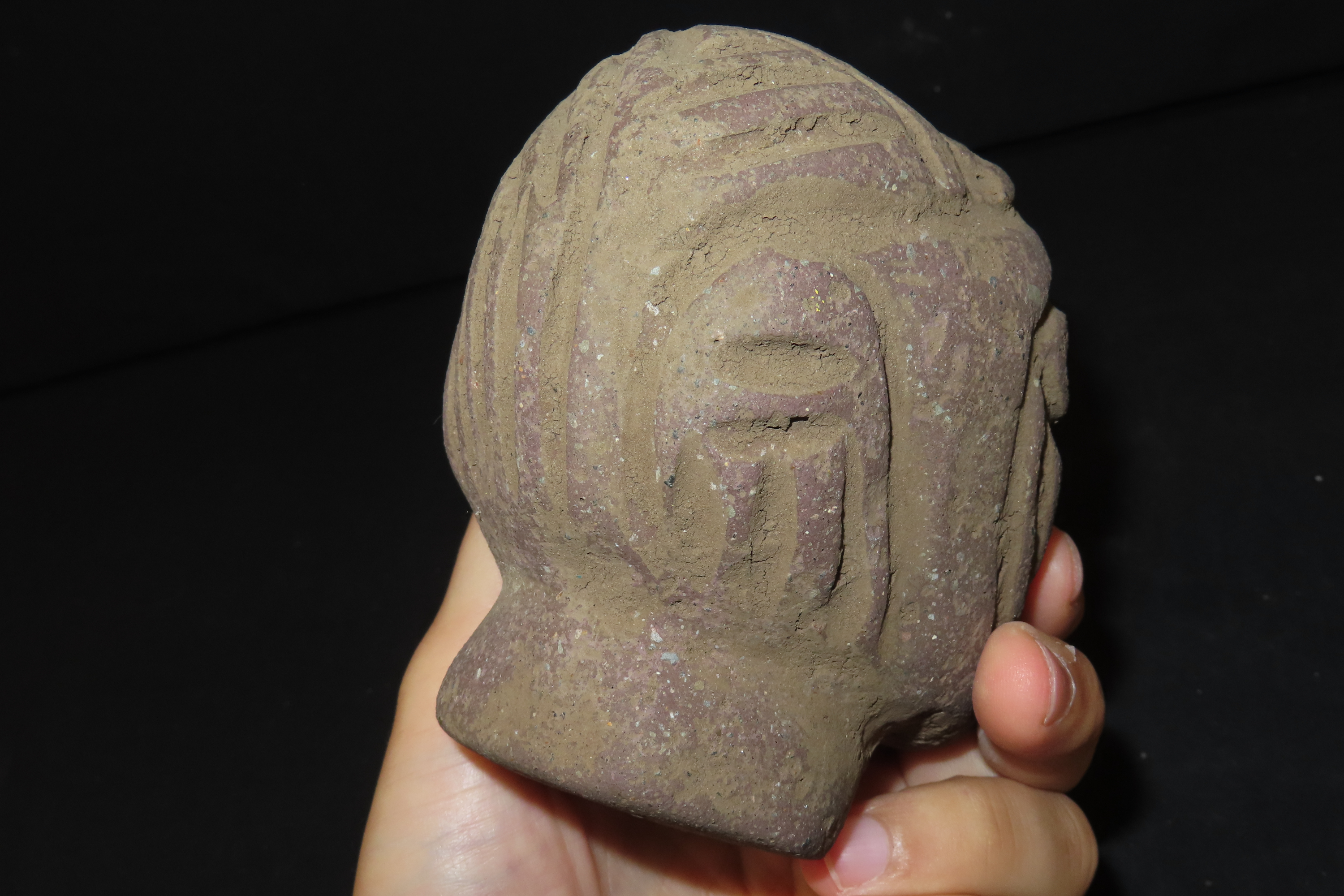 4" x 5" Pre-Columbian Stone Trophy Head, Costa Rica
