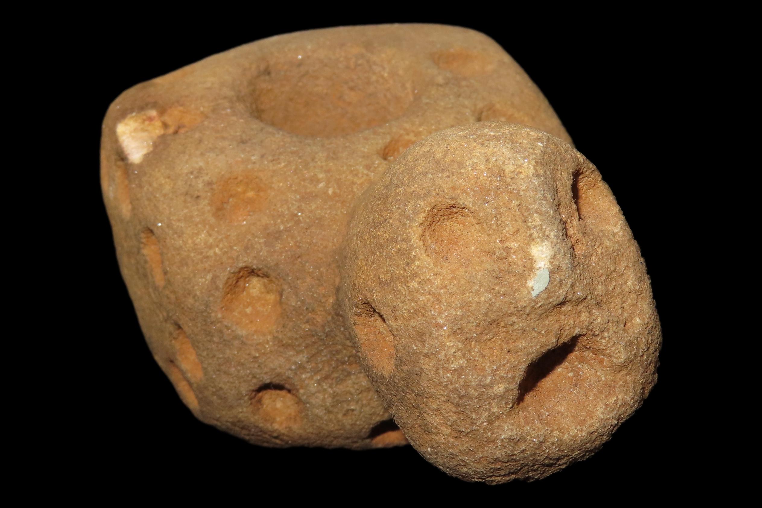 4" x 2 3/4" Mississippian Sandstone Pipe, Adams Co., Ohio, Purchased at a Southern Illinois Antique Store in the Late 1970s or Early 1980s, 