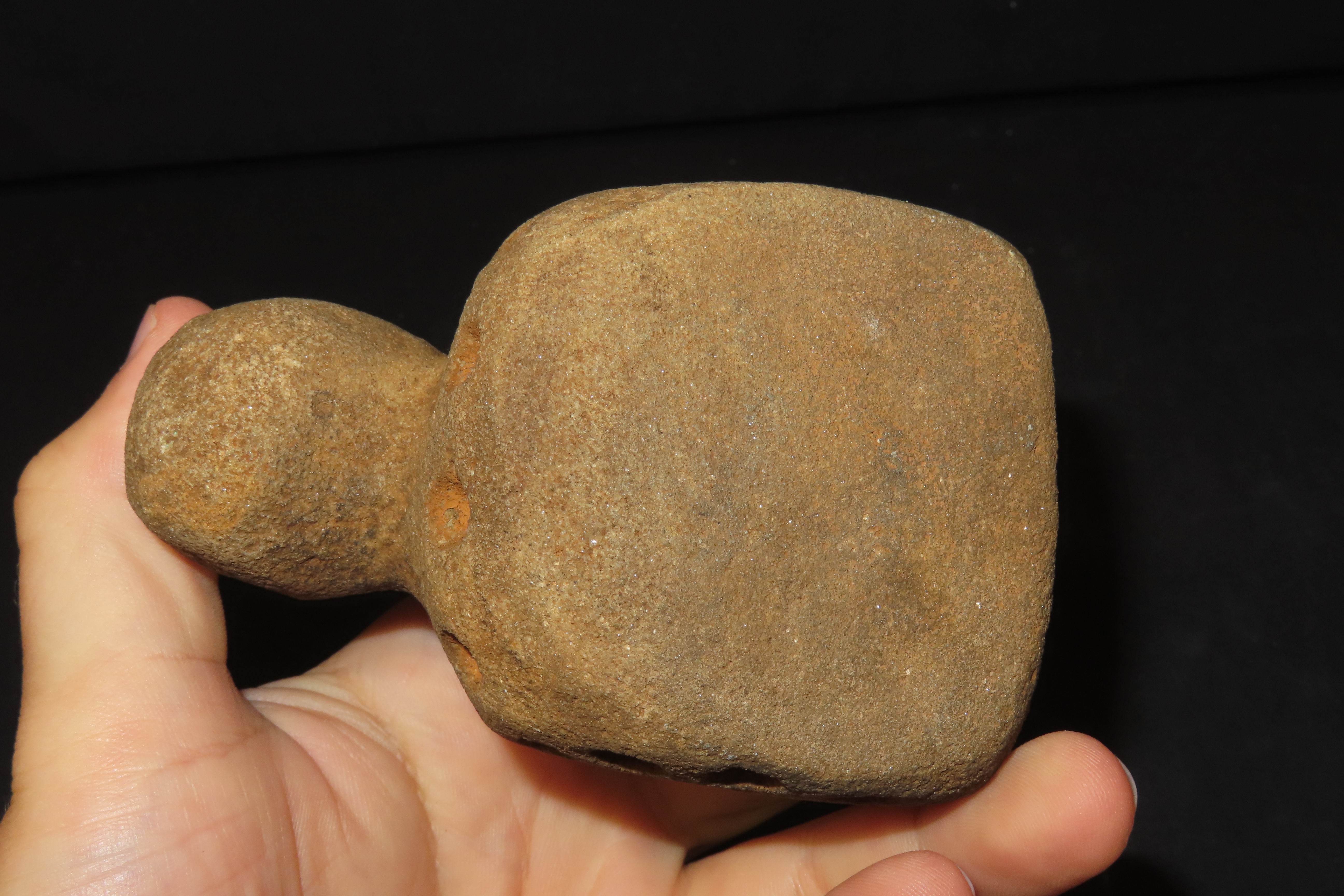 4" x 2 3/4" Mississippian Sandstone Pipe, Adams Co., Ohio, Purchased at a Southern Illinois Antique Store in the Late 1970s or Early 1980s, 