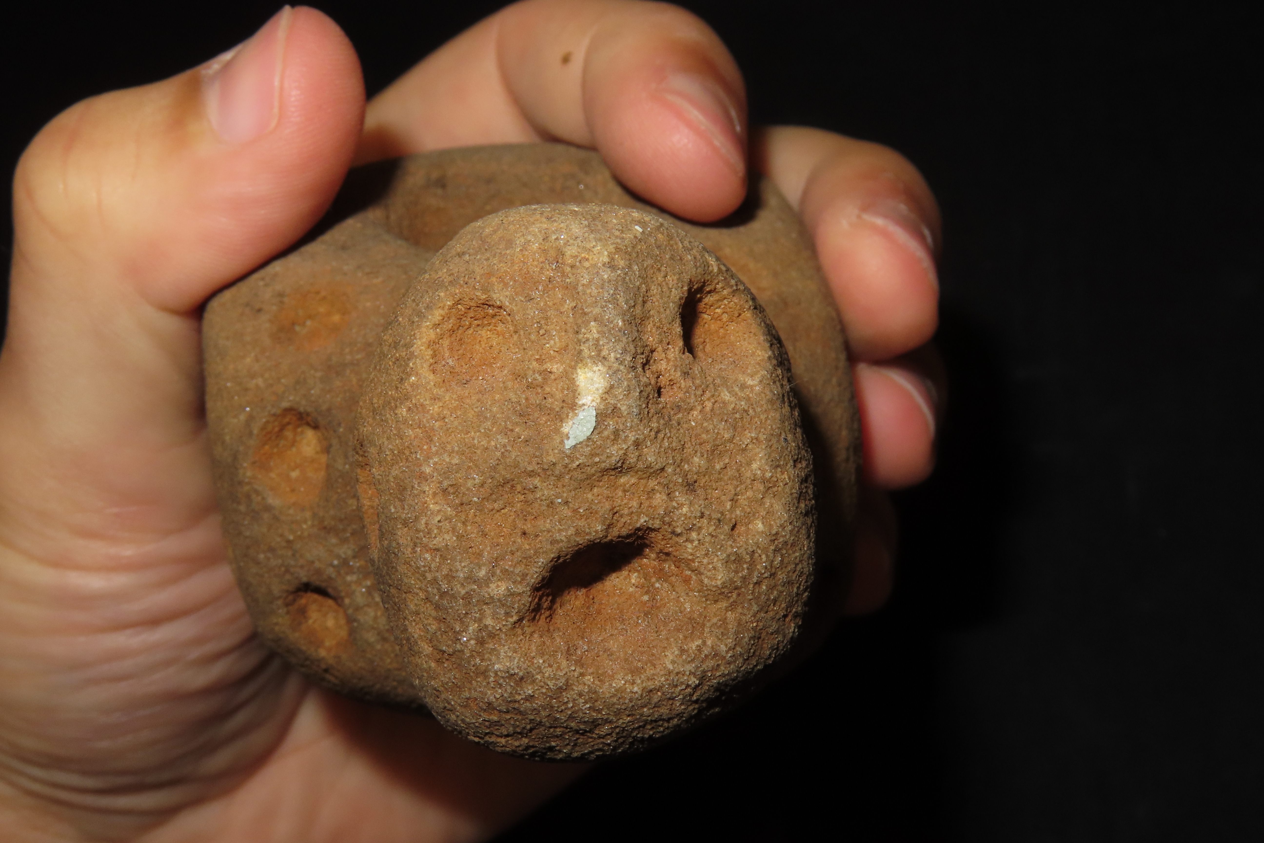 4" x 2 3/4" Mississippian Sandstone Pipe, Adams Co., Ohio, Purchased at a Southern Illinois Antique Store in the Late 1970s or Early 1980s, 