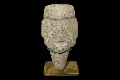 5 1/2" x 3 3/4" Pre-Columbian Mezcala Maskette #1, Rio Balsas Region, Guerrero, Mexico, Custom 