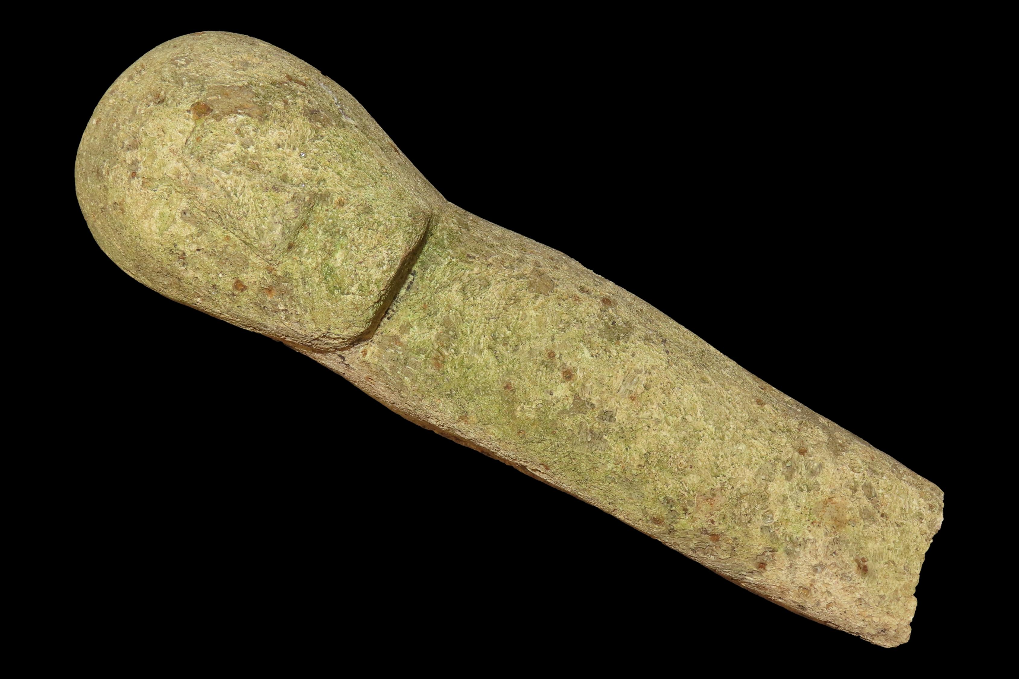 9" x 3" Stone Effigy, Sumba Island, Planted Near Village Entrances for Healing and Protection from Malevolent Spirits