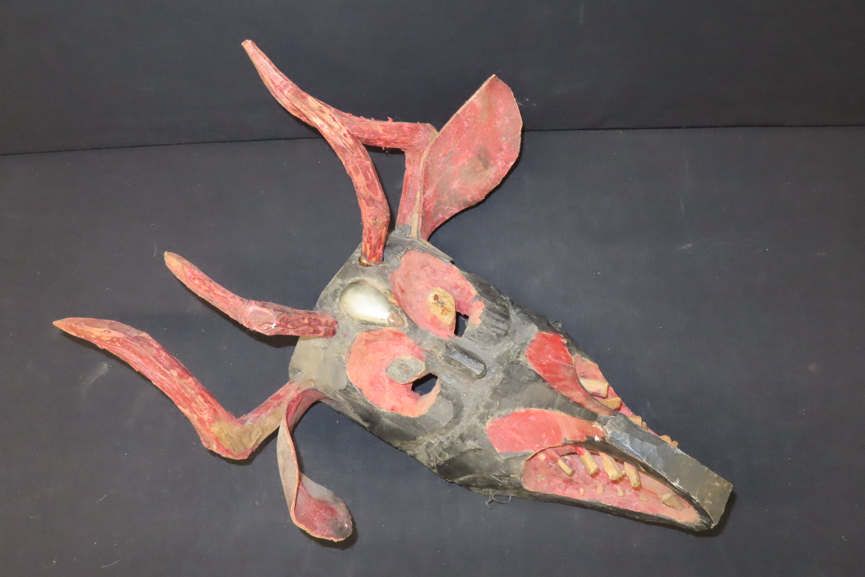 19" x 14 7/8" Dance Mask, Used by the Purépecha Indians, Michoacán, Mexico, Traditionally Used in the Pastorela Dances, Reportedly Also Used