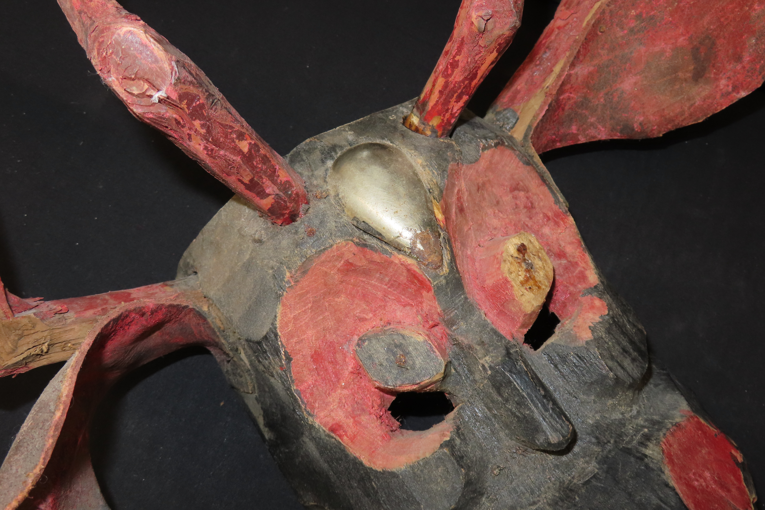 19" x 14 7/8" Dance Mask, Used by the Purépecha Indians, Michoacán, Mexico, Traditionally Used in the Pastorela Dances, Reportedly Also Used