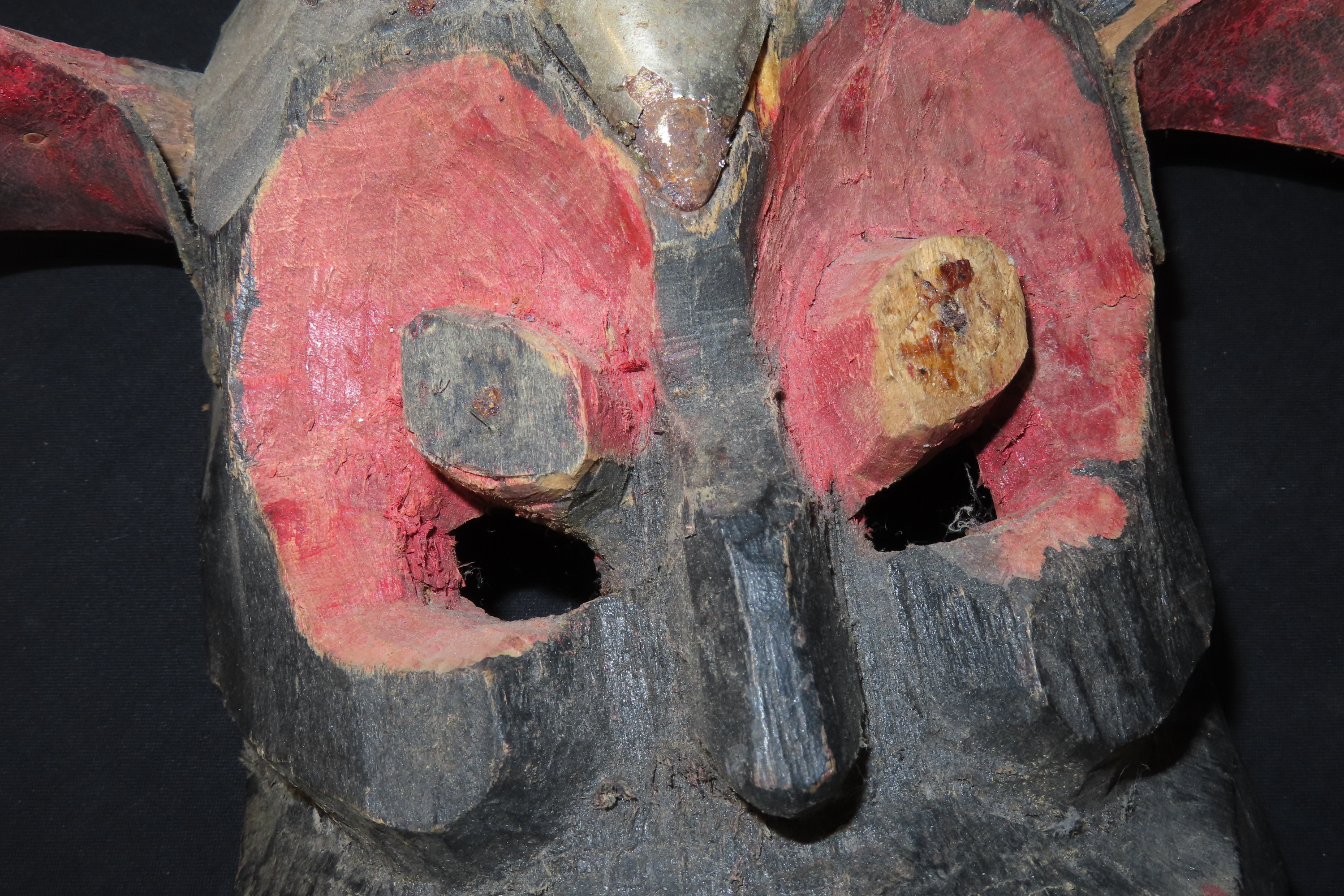 19" x 14 7/8" Dance Mask, Used by the Purépecha Indians, Michoacán, Mexico, Traditionally Used in the Pastorela Dances, Reportedly Also Used