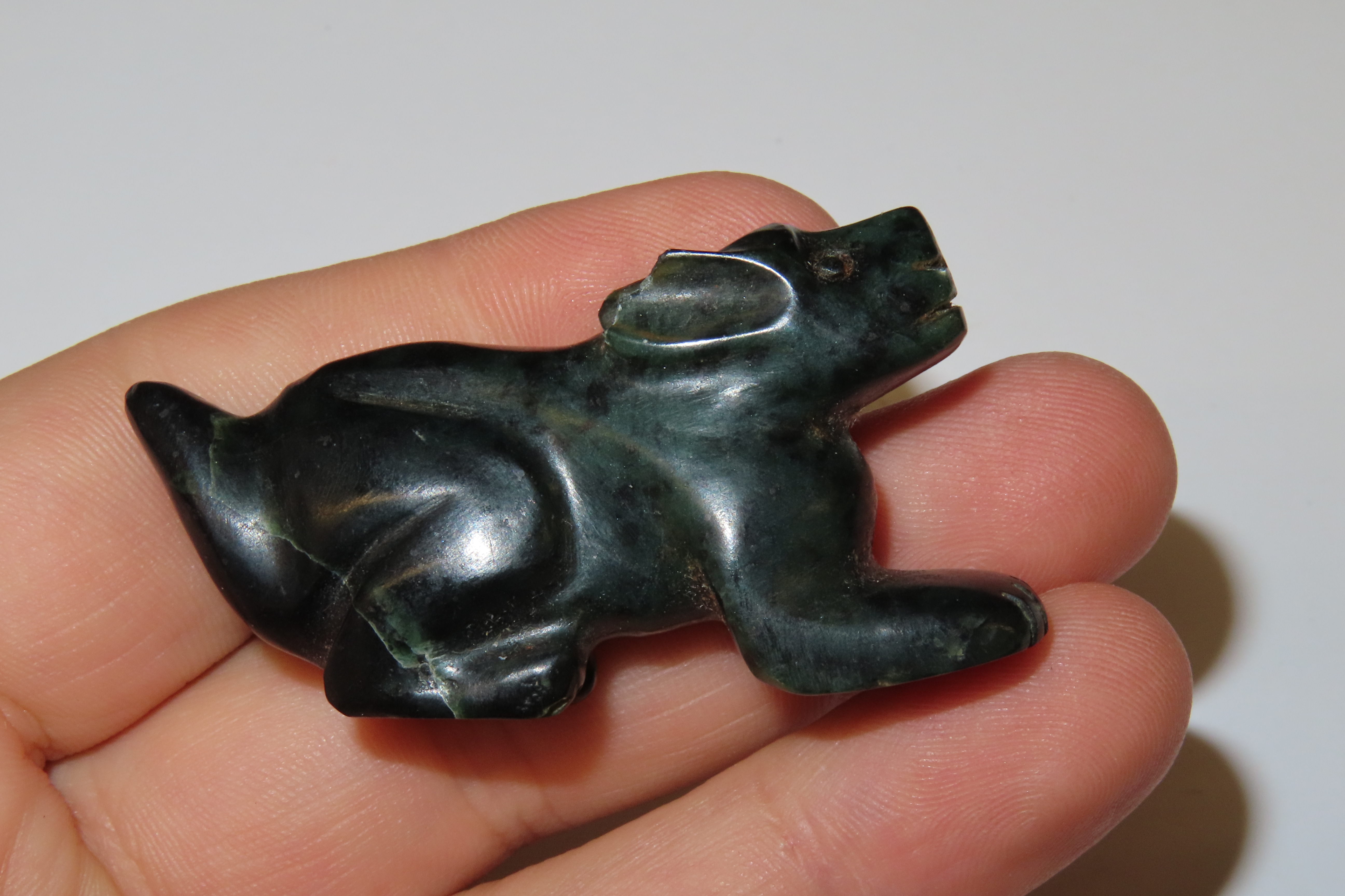2" x 1 1/8" Pre-Columbian Jaguar Effigy Pendant, Motley & Leithoff COA