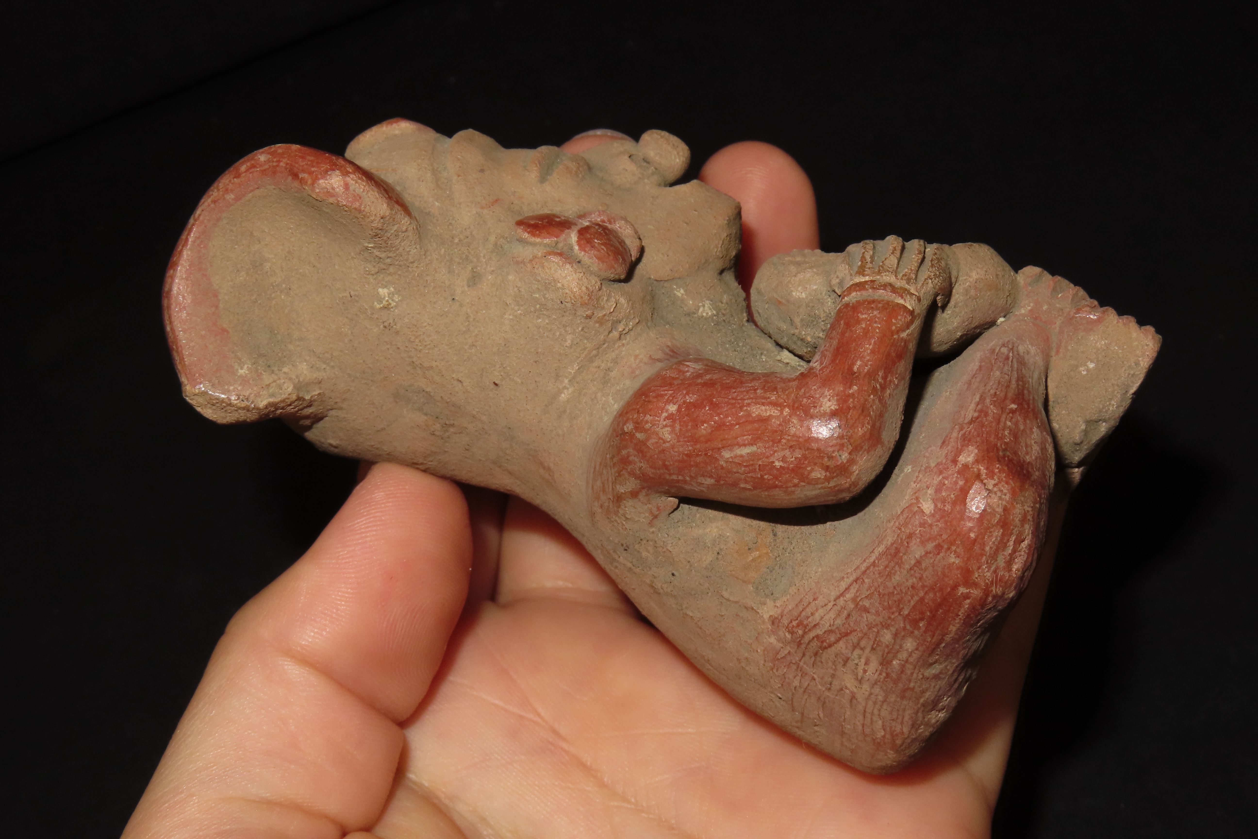 4" x 2 5/8" Pre-Columbian Pottery Effigy Figure