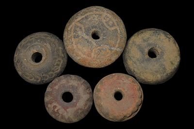Set of Pre-Columbian Effigy Pottery Beads, Belize