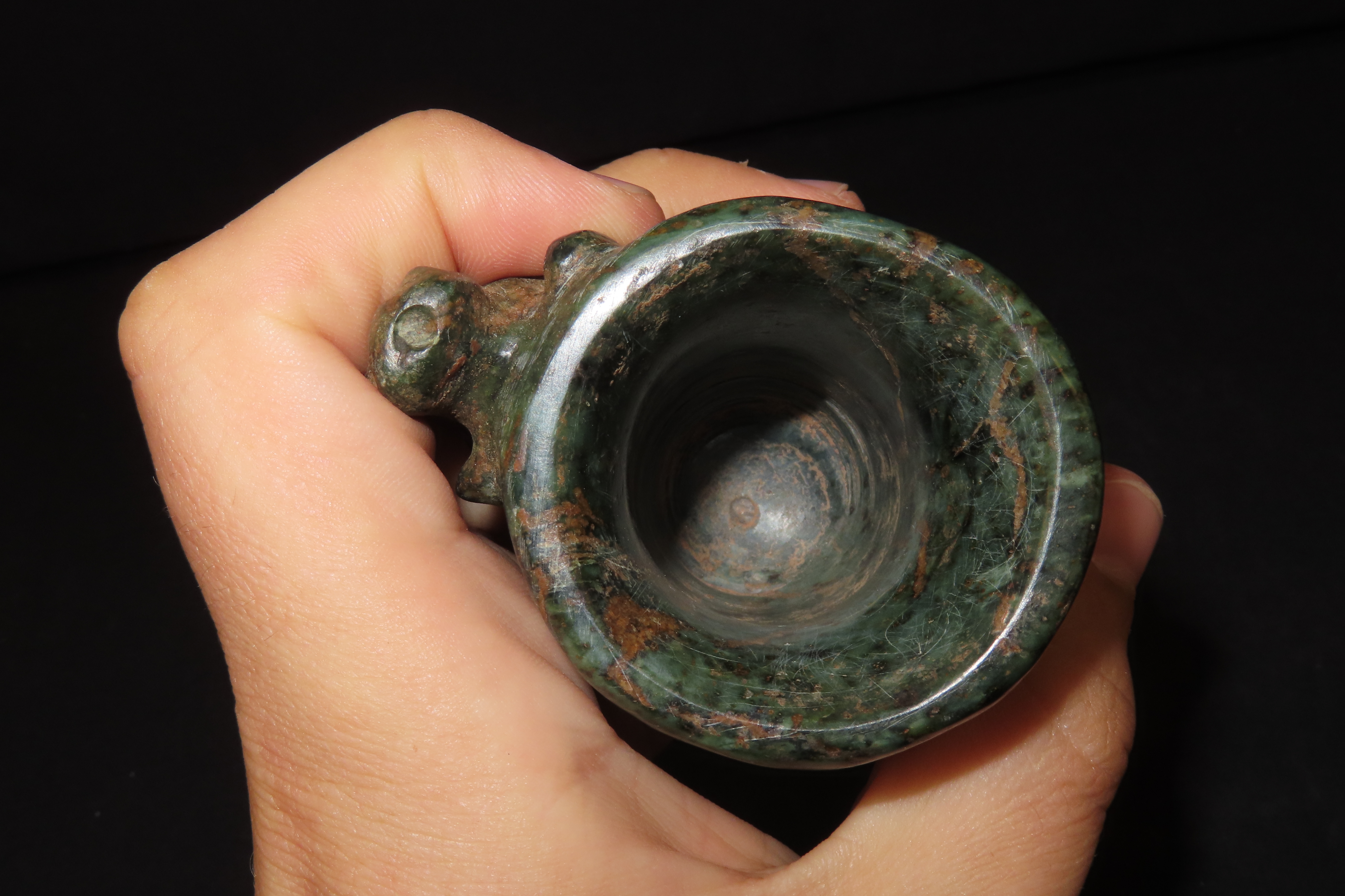 2 9/16" x 2 7/8" Pre-Columbian Animal Effigy Ceramic Vessel