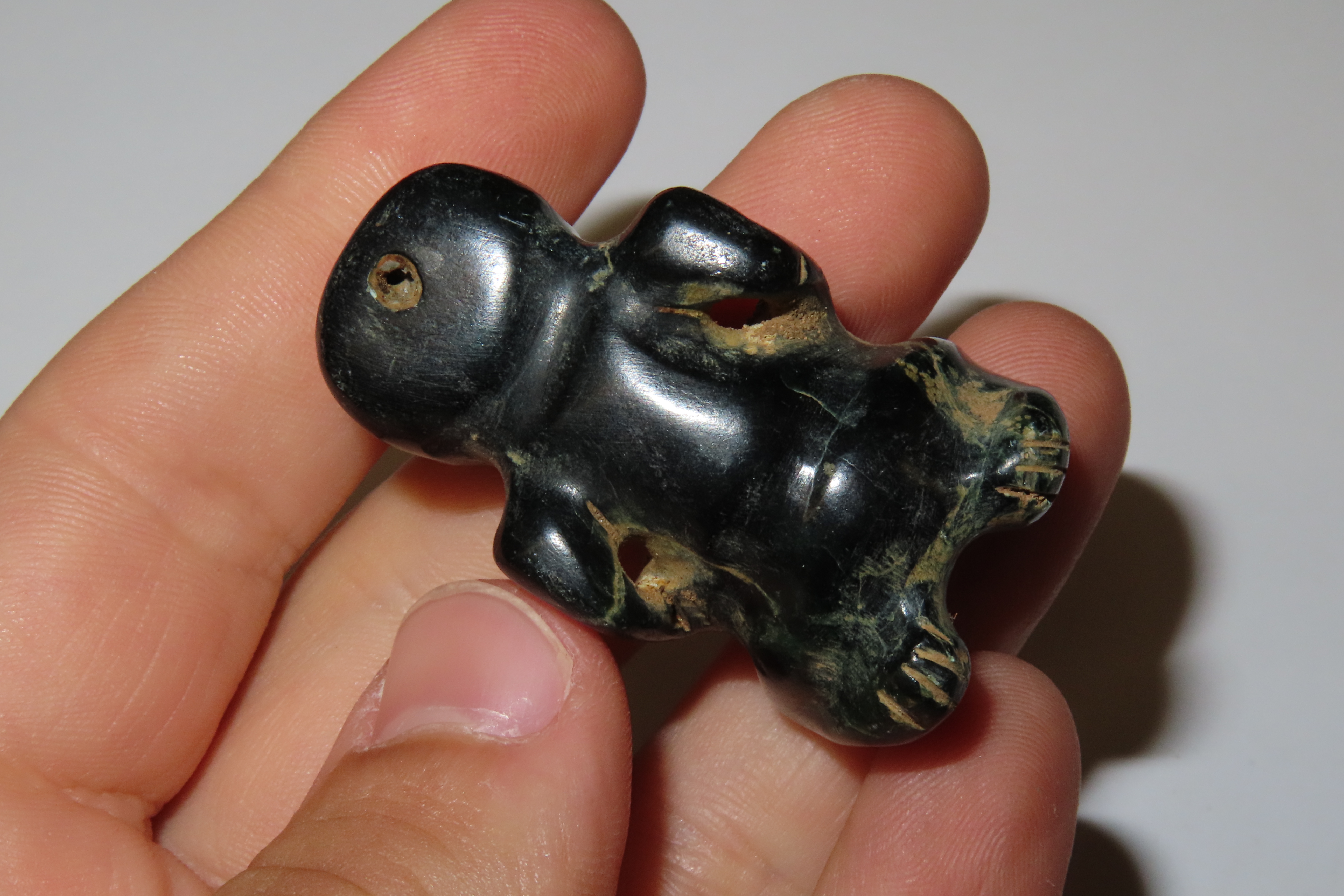 1" x 1 3/4" Human Effigy Pendant, Motley & Leithoff COA