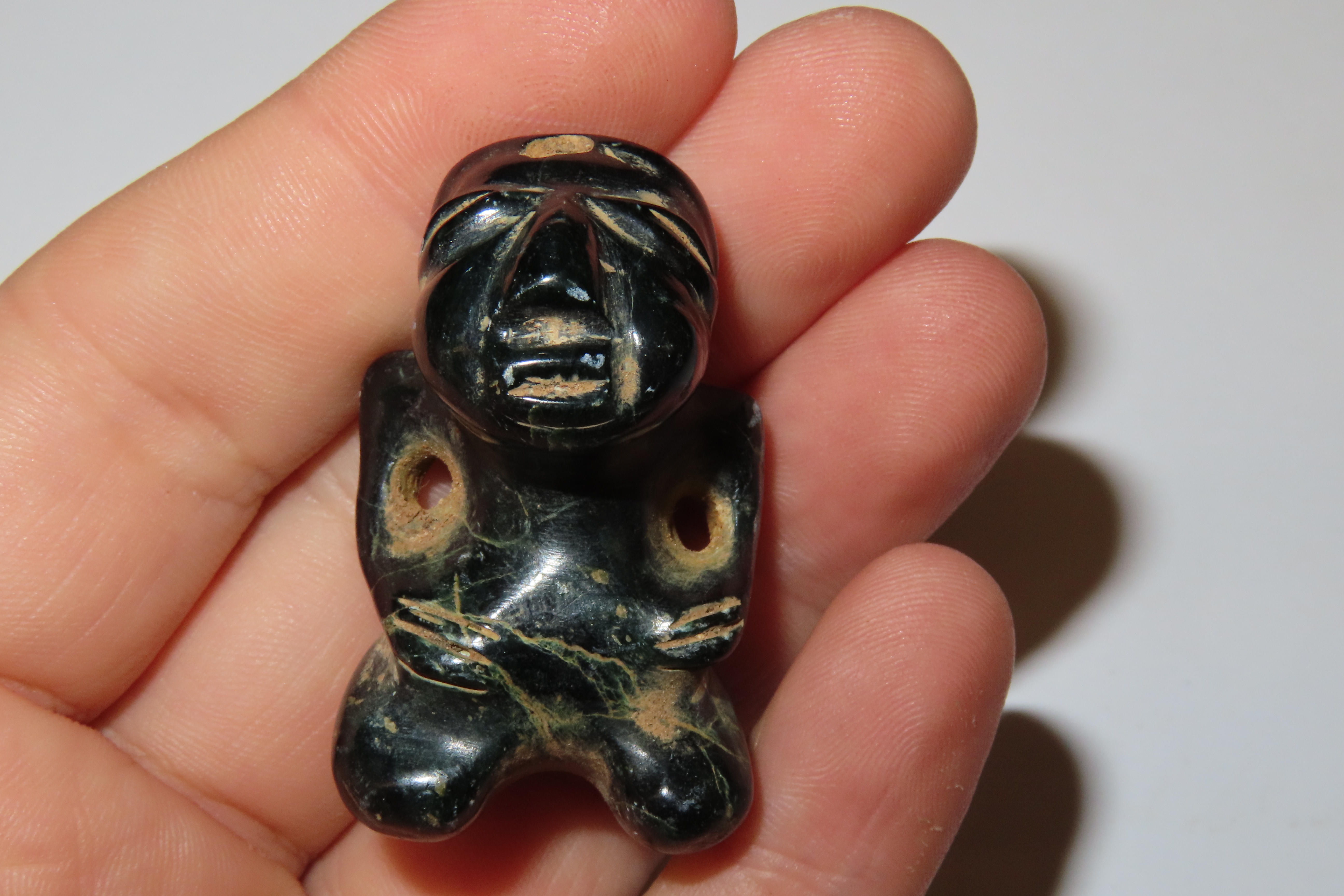 1" x 1 3/4" Human Effigy Pendant, Motley & Leithoff COA