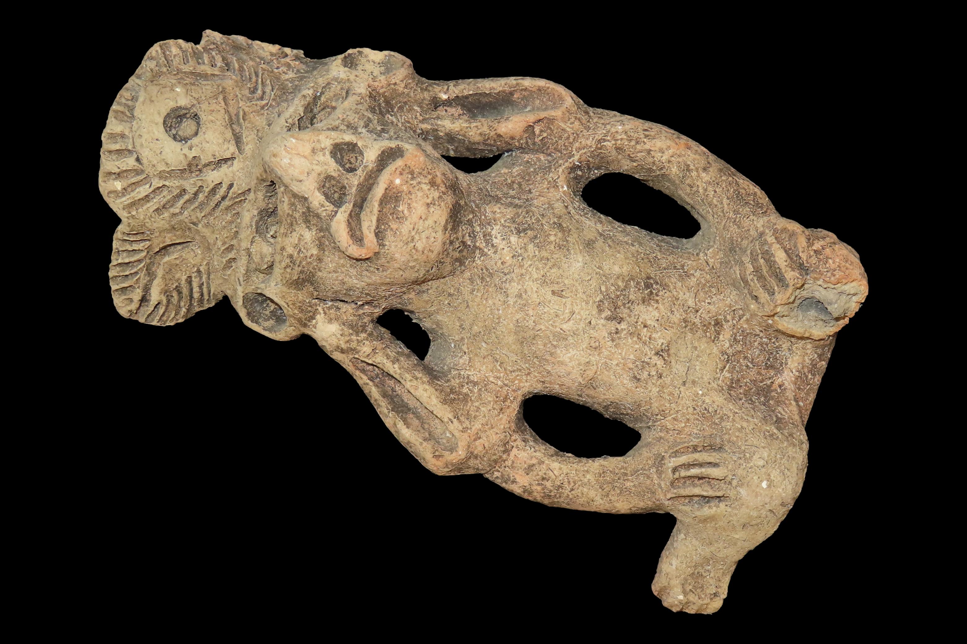 6 3/4" Tall Pre-Columbian Pottery Idol, South America