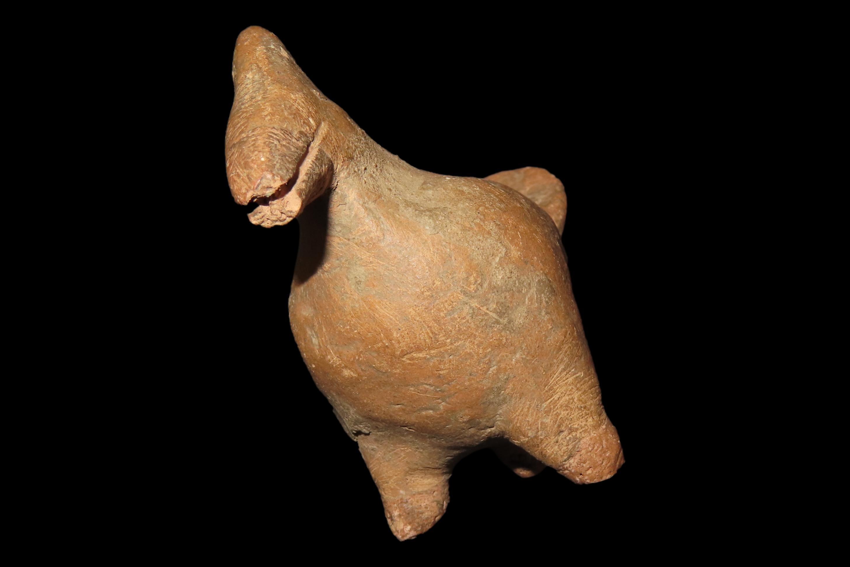 2 1/8" x 2 1/4" Pre-Columbian Pottery Bird Whistle