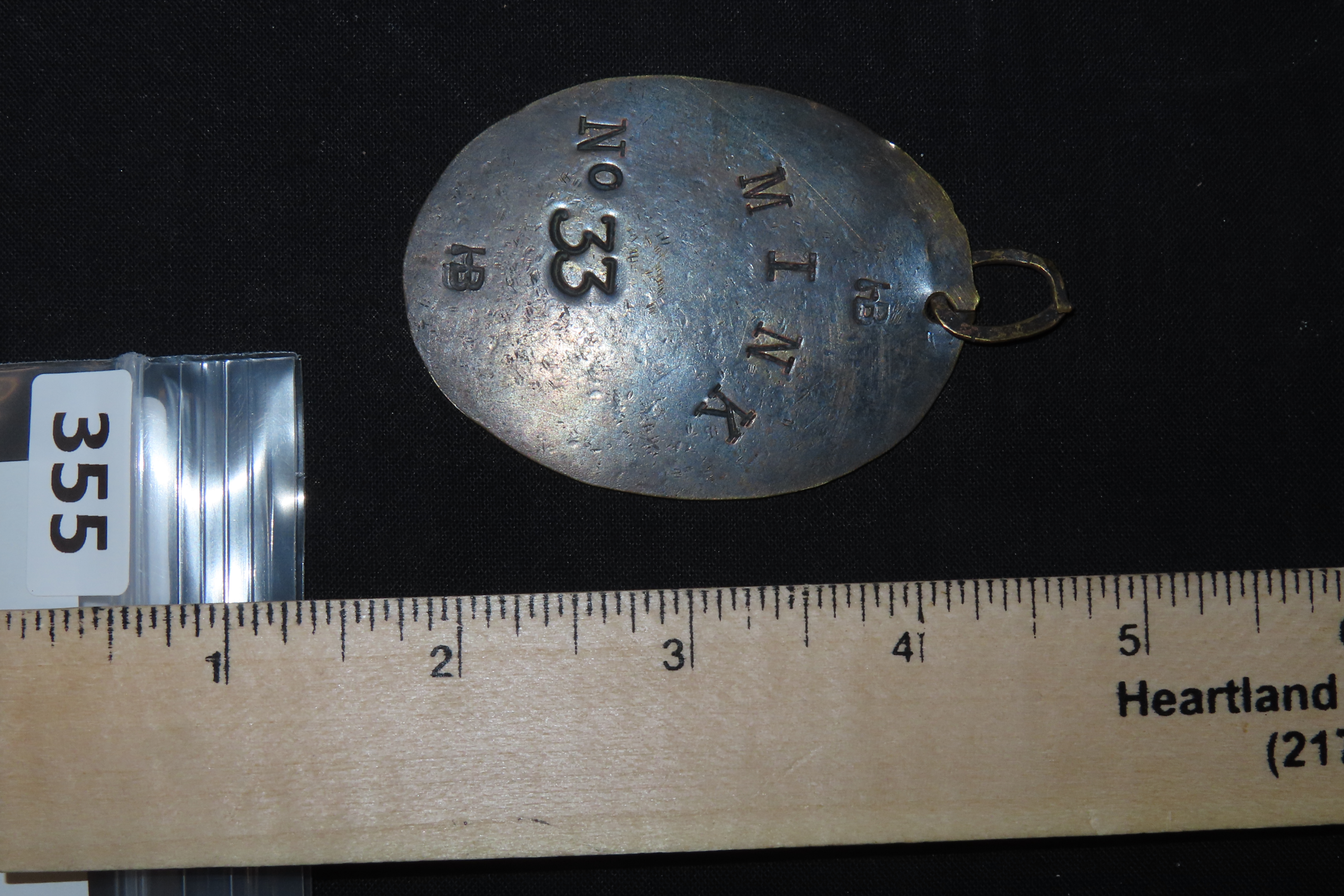 2 5/8" x 2" Hudson Bay Mink Tag No. 33