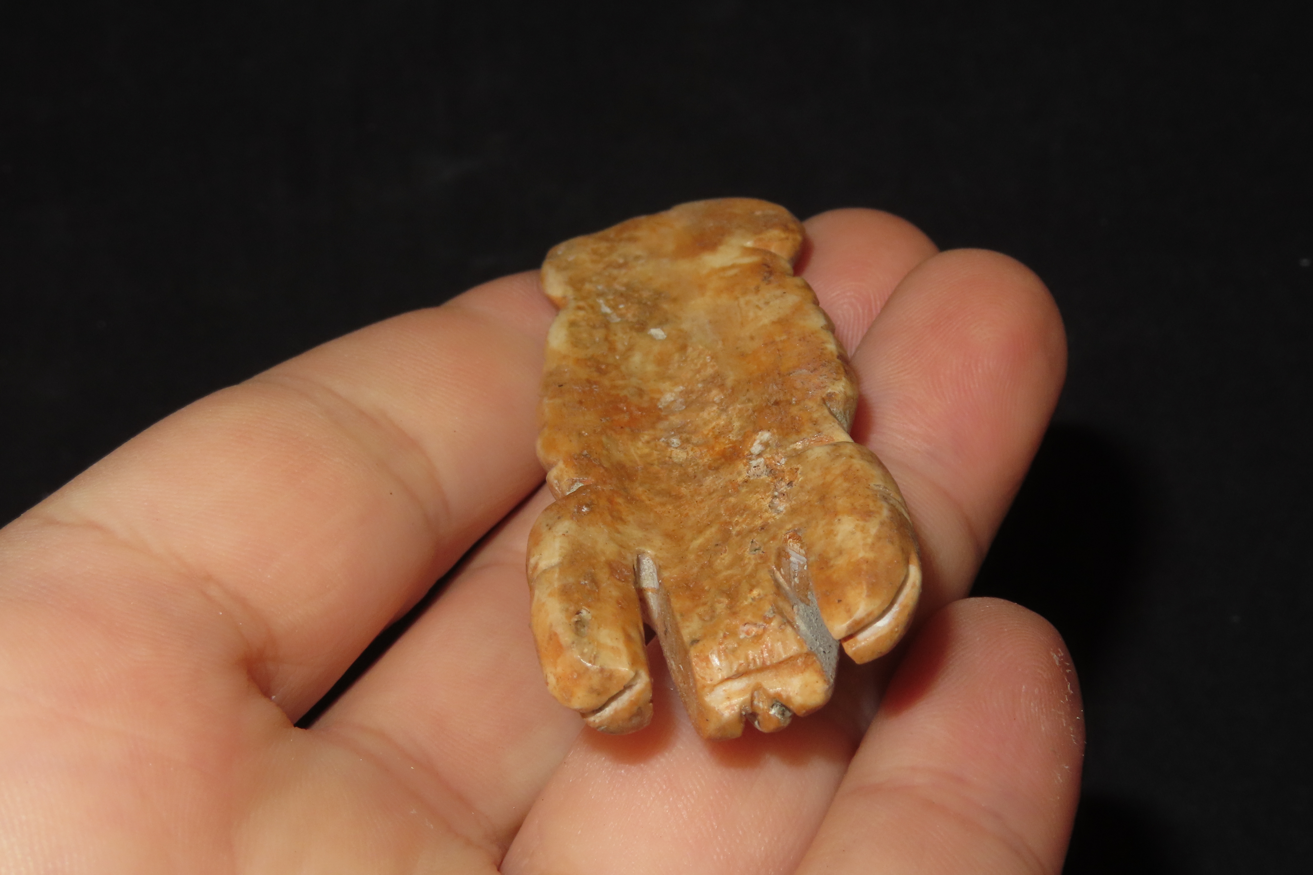 2 5/8" x 1" Bone Lobster Effigy, Pre-Columbian, Found in Belize