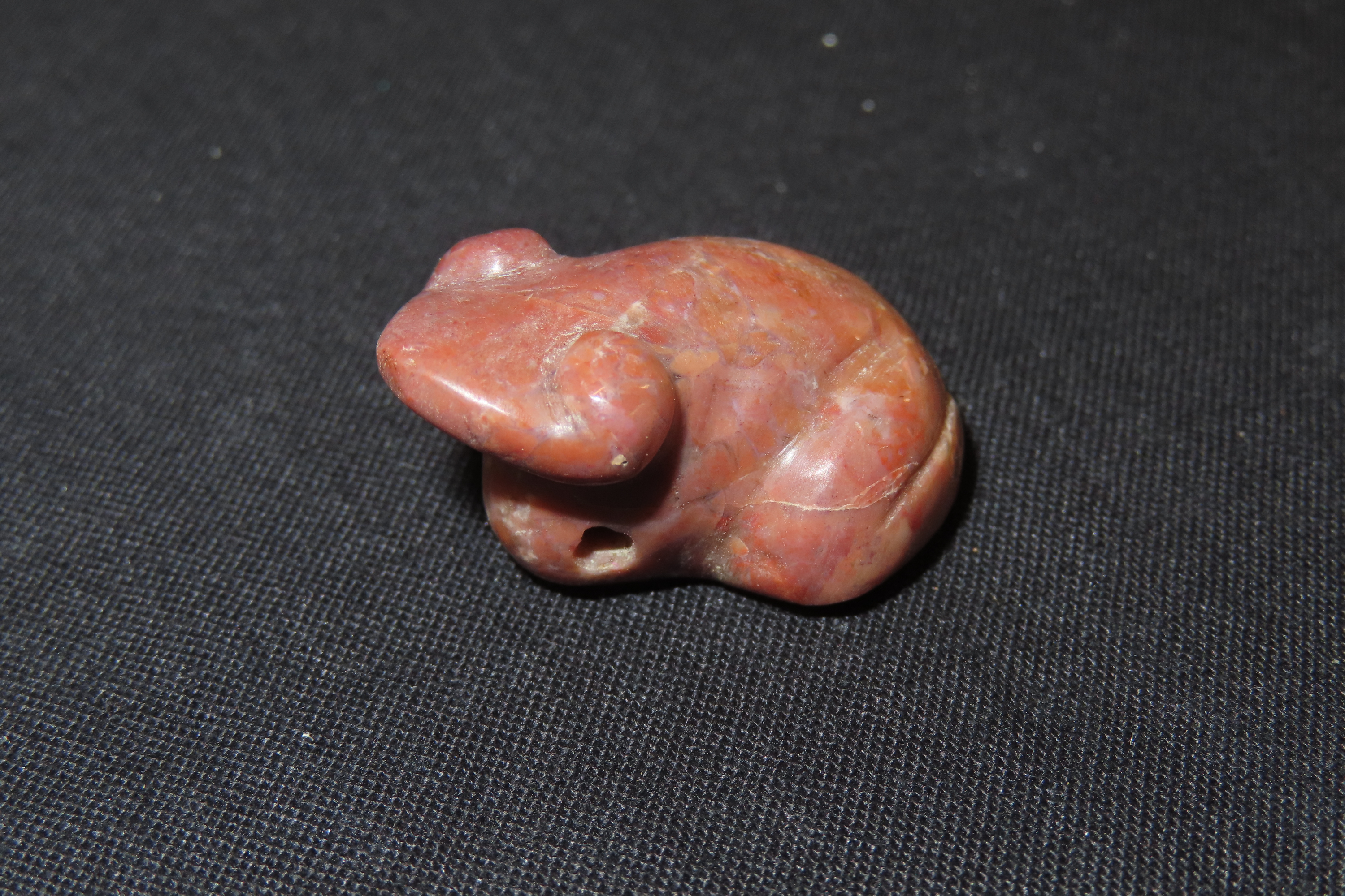 7/8" x 1 5/16" Pre-Columbian Frog Effigy Pendant, Motley & Leithoff COA, Central America
