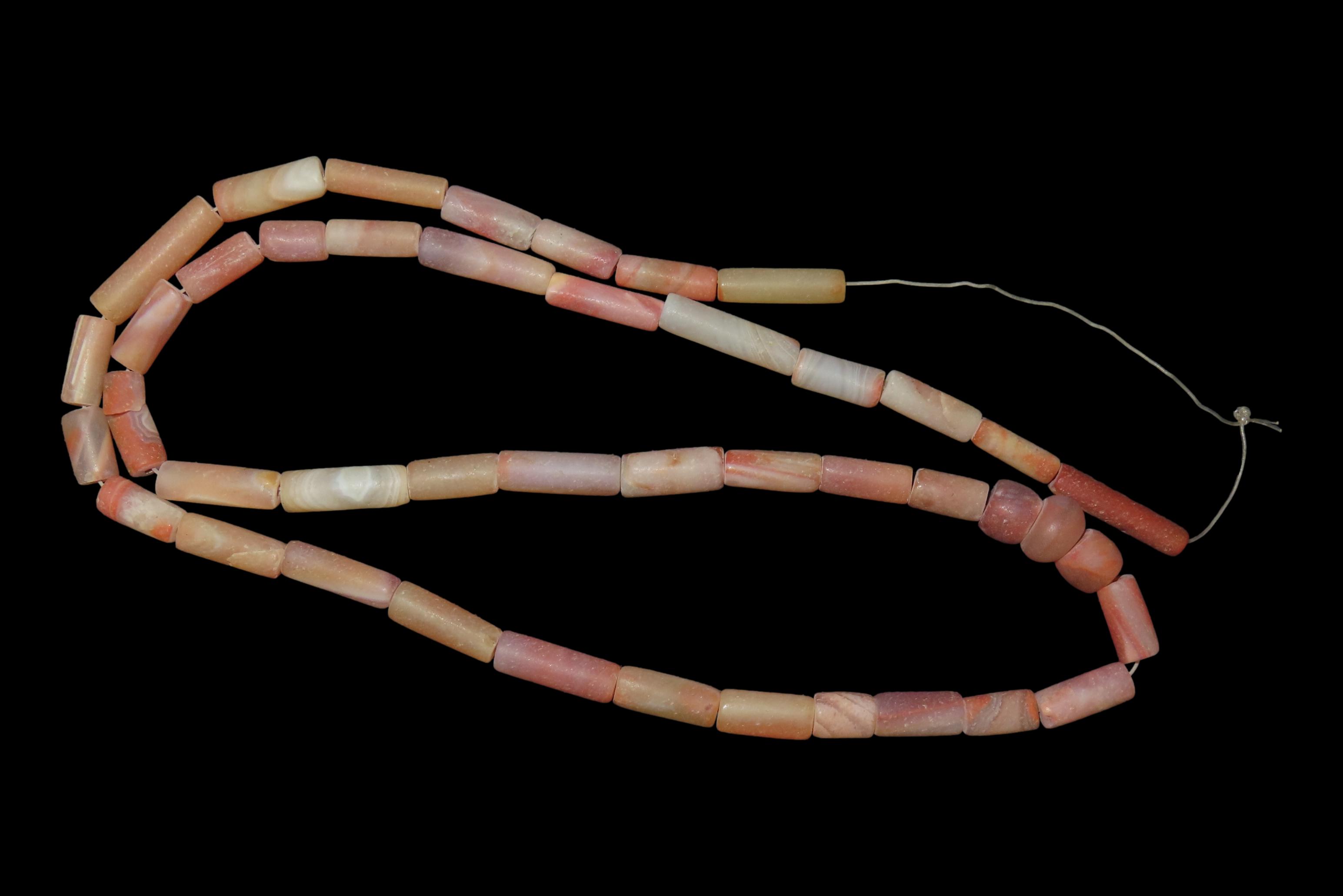 Approximately 24" Long Pre-Columbian Tairona Carnelian Agate Bead Necklace, Colombia