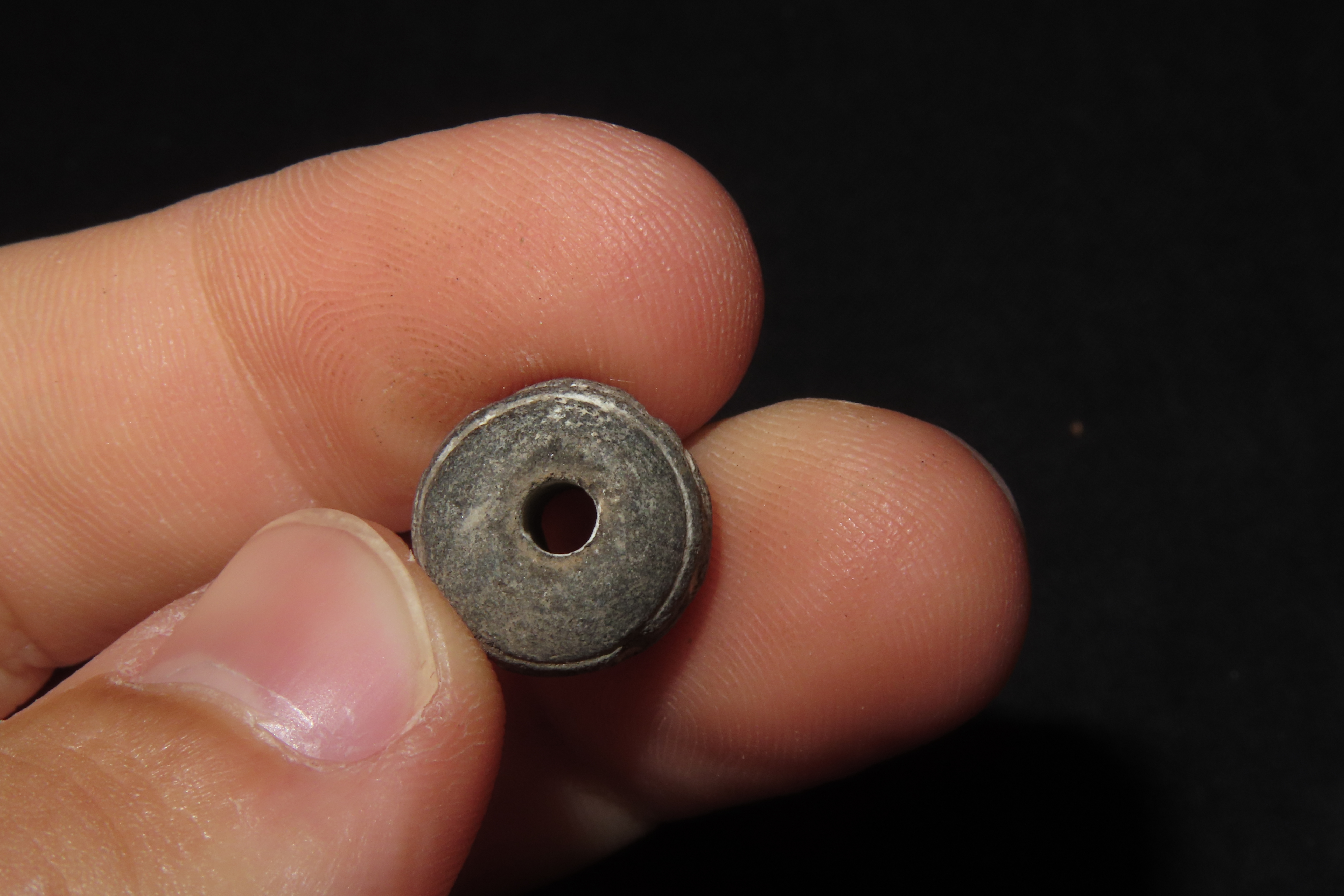 Pre-Columbian Engraved Bead, Machalilla Culture, Ecuador, 1500-1100 BCE