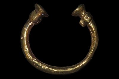 Pre-Columbian Tairona Tumbaga Nose/Ear Ring, Gold/Copper Alloy