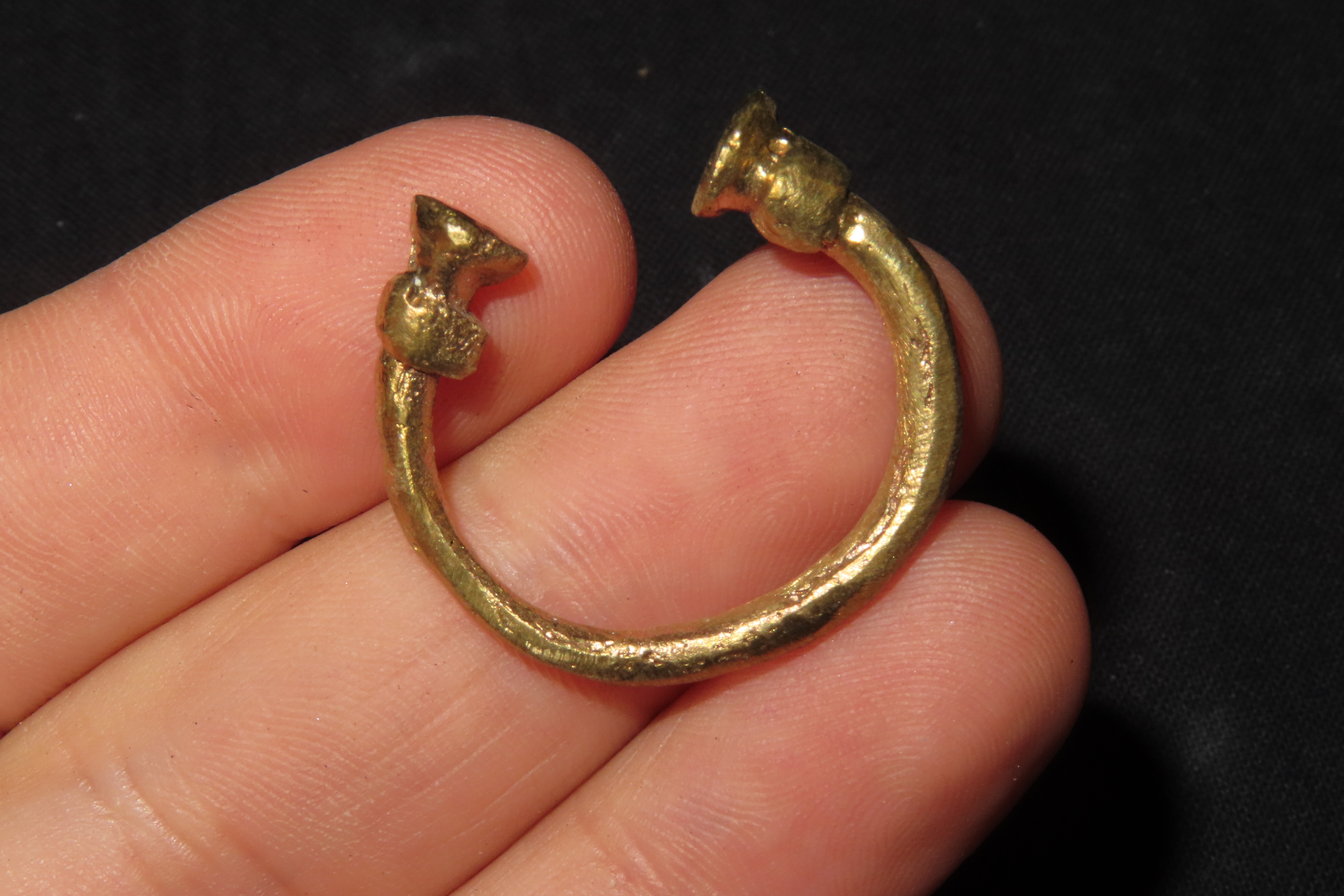 Pre-Columbian Tairona Tumbaga Nose/Ear Ring, Gold/Copper Alloy