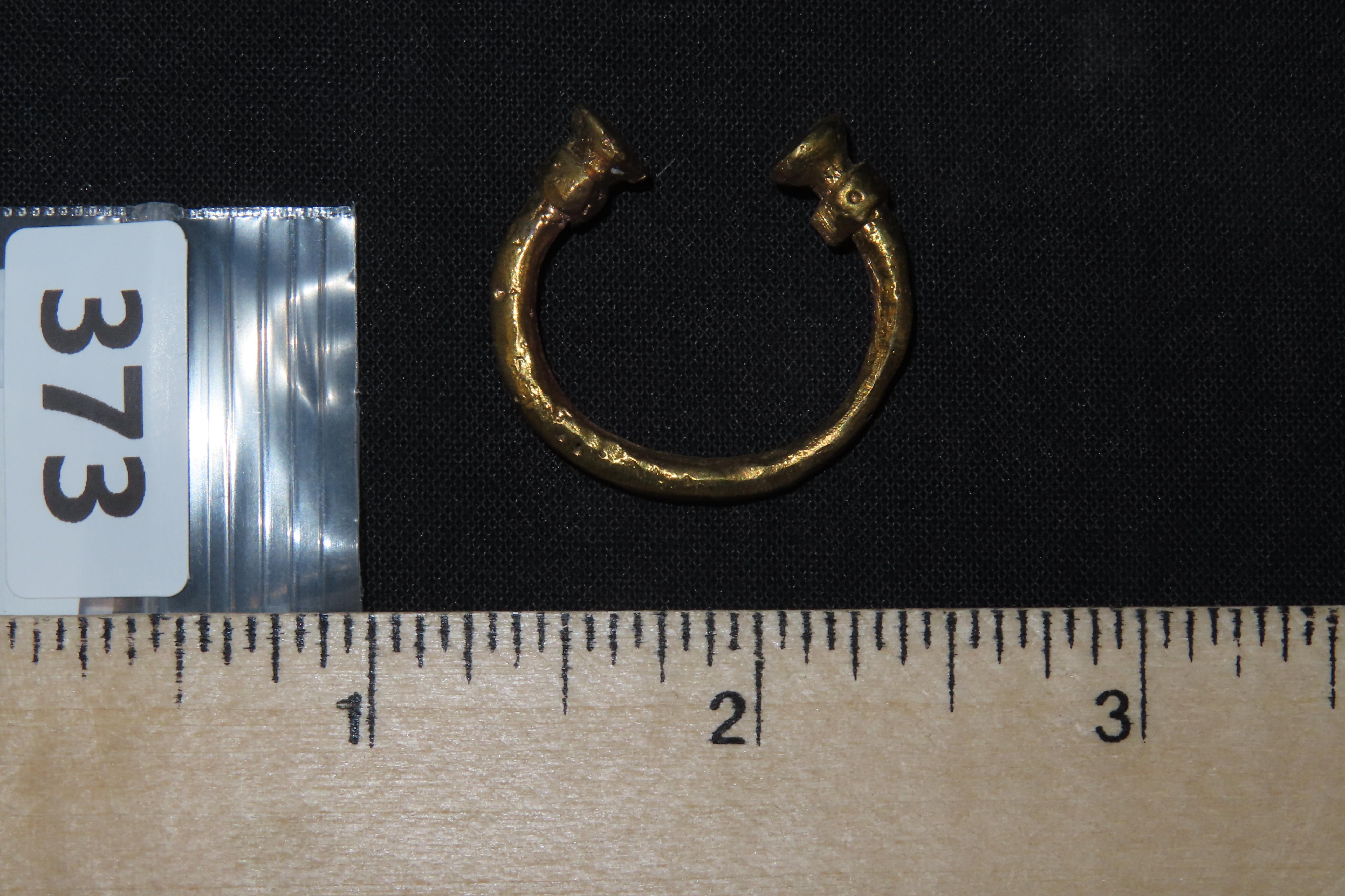 Pre-Columbian Tairona Tumbaga Nose/Ear Ring, Gold/Copper Alloy