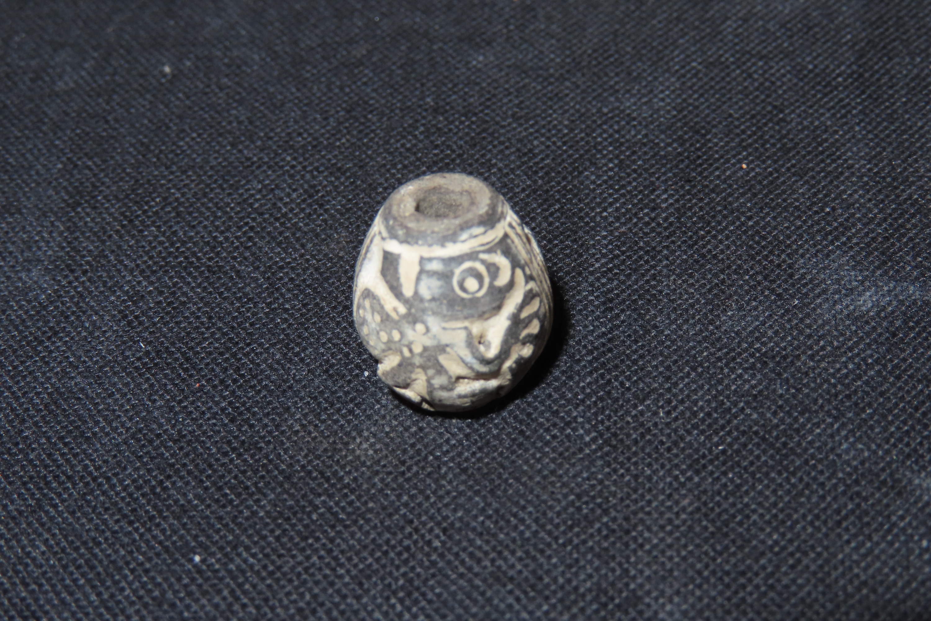 Pre-Columbian Engraved Bead, Machalilla Culture, Ecuador, 1500-1100 BCE