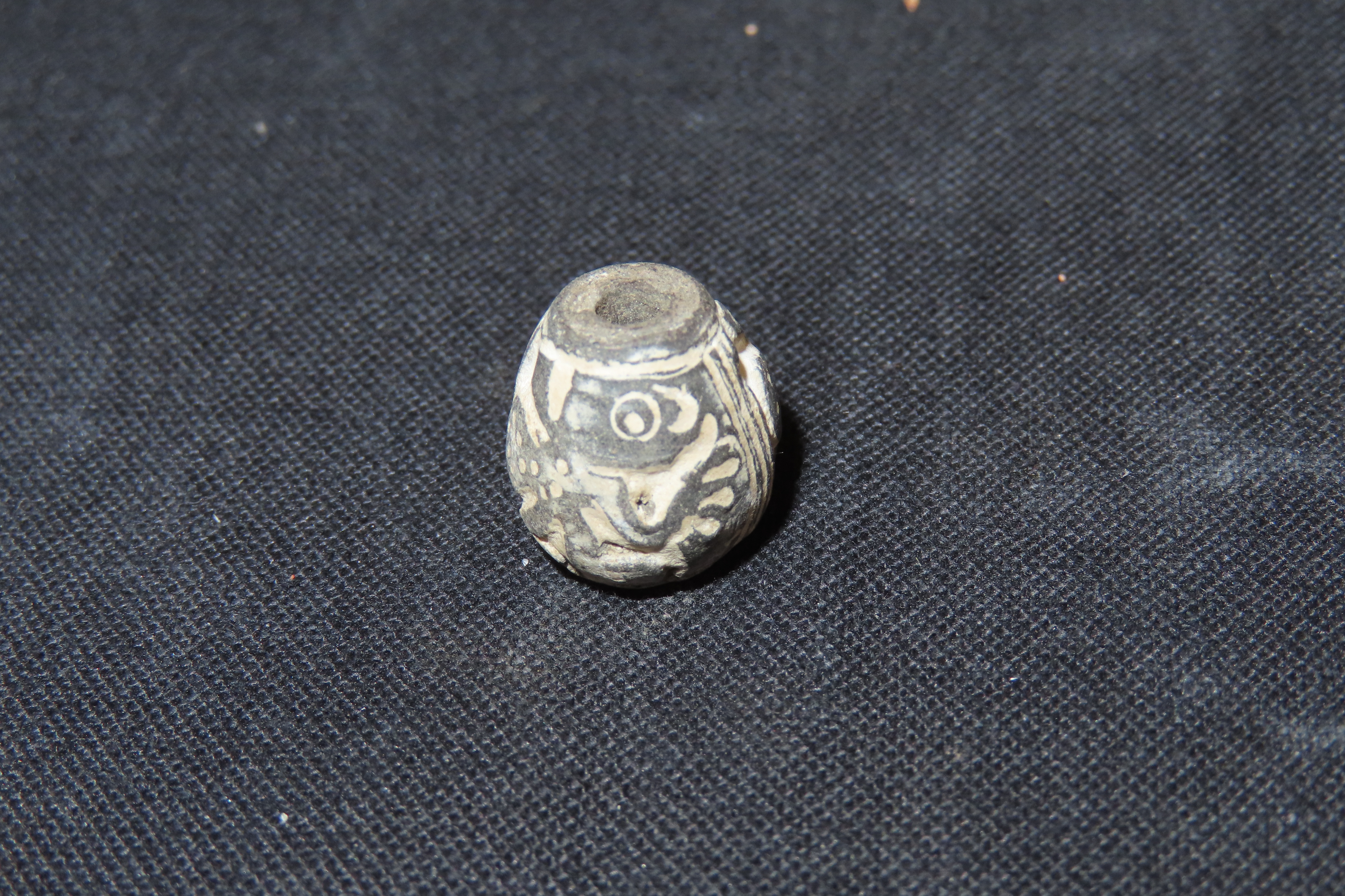 Pre-Columbian Engraved Bead, Machalilla Culture, Ecuador, 1500-1100 BCE