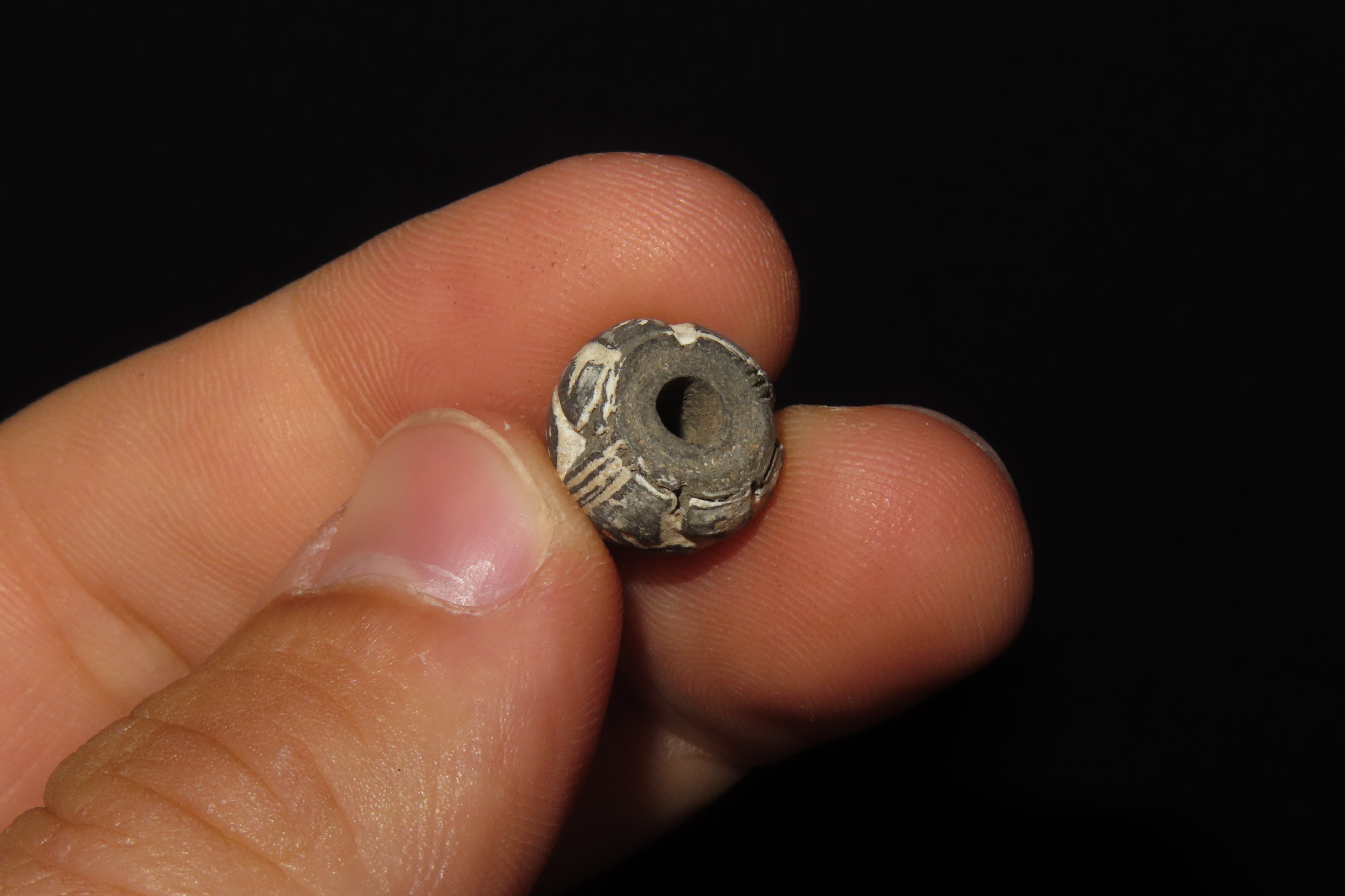 Pre-Columbian Engraved Bead, Machalilla Culture, Ecuador, 1500-1100 BCE