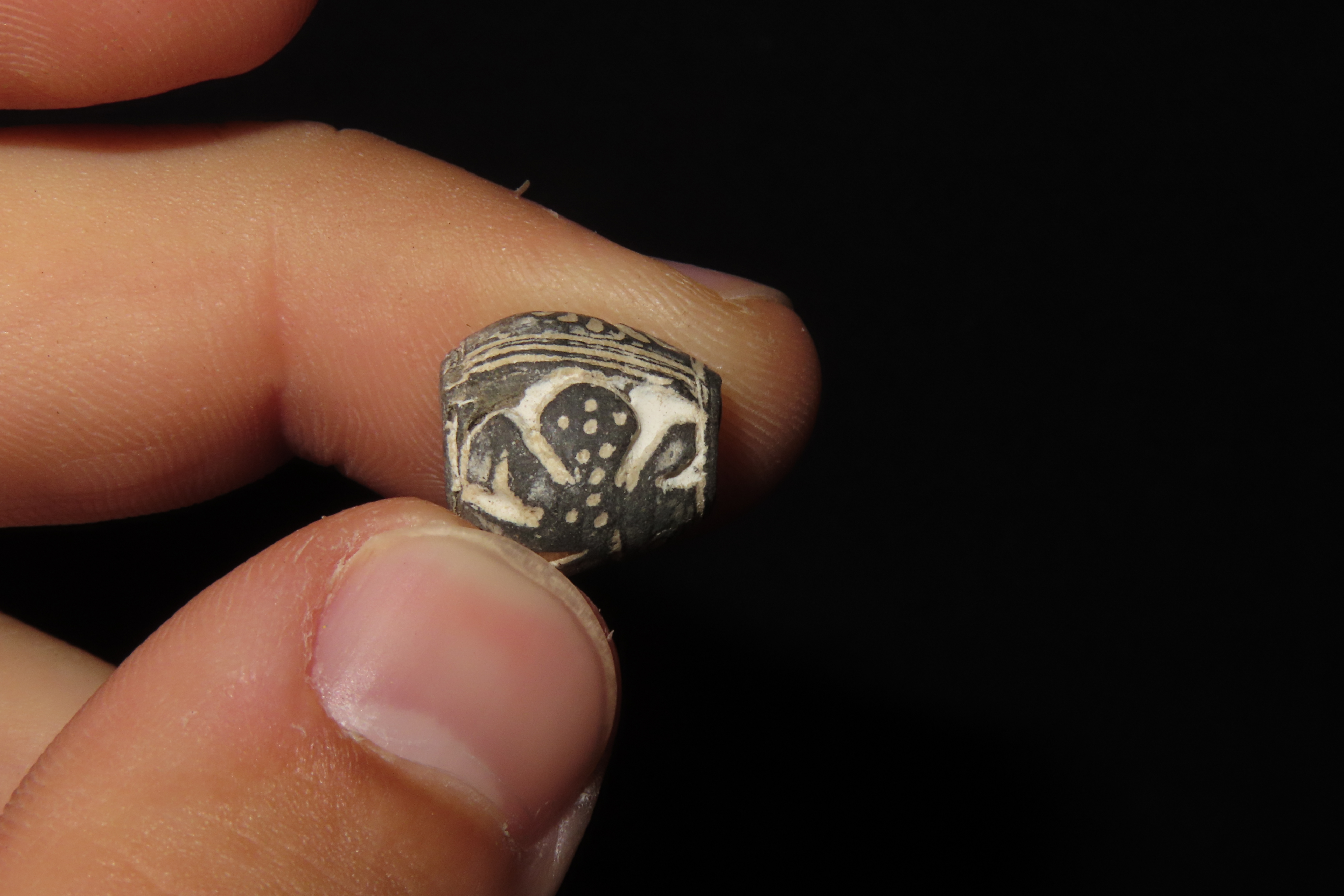 Pre-Columbian Engraved Bead, Machalilla Culture, Ecuador, 1500-1100 BCE