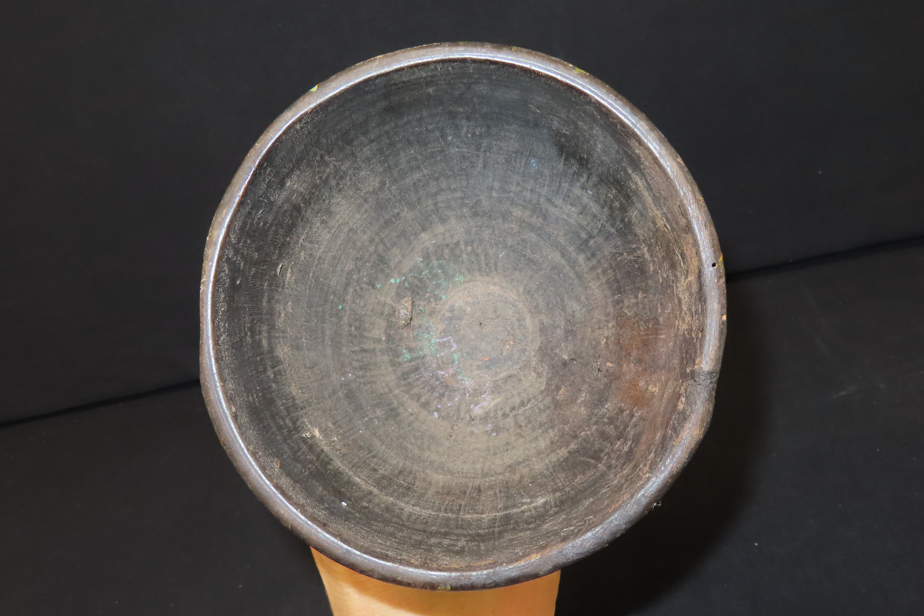 6" x 5 1/4" Peruvian Painted Wooden Cup