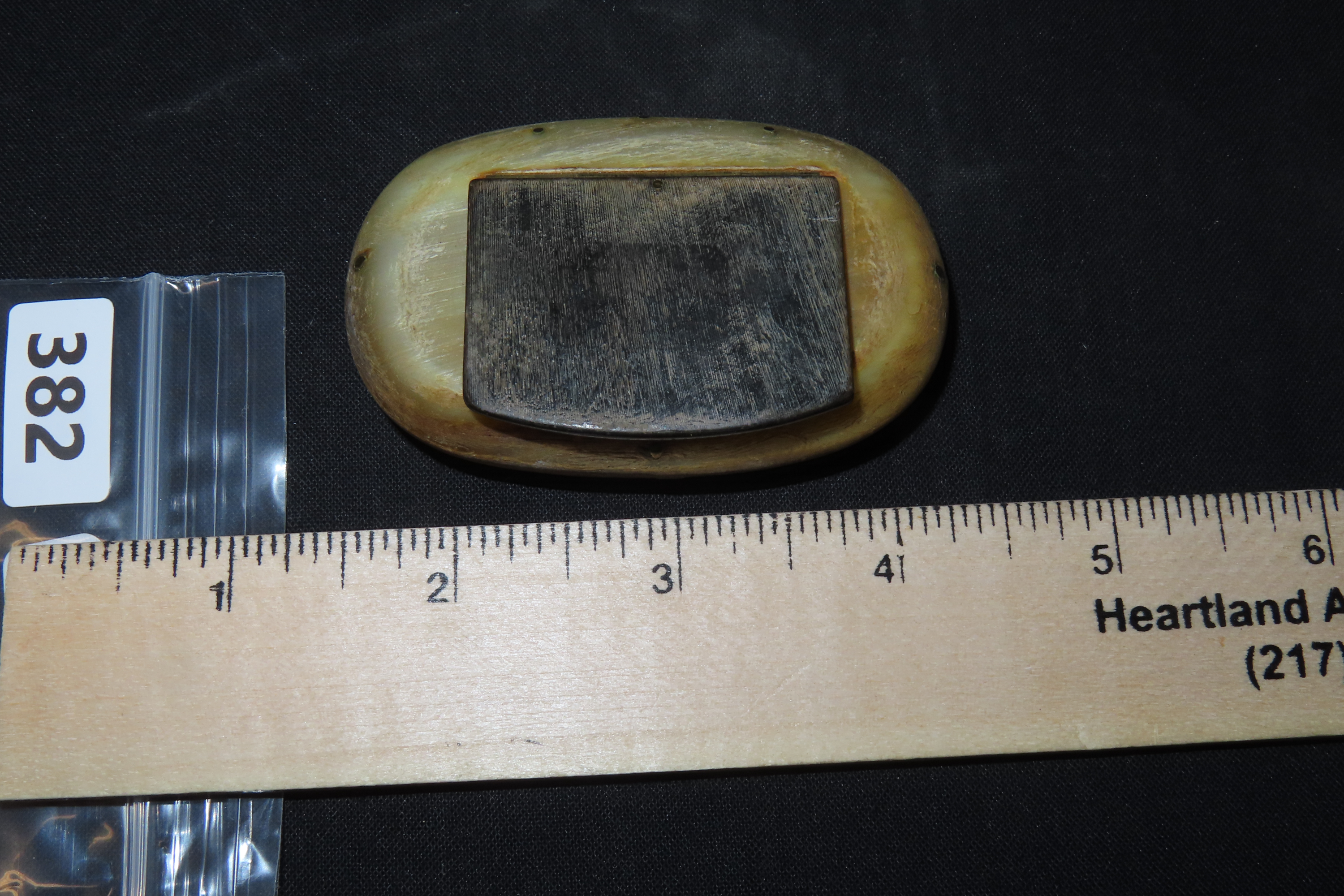 2 3/4" x 1 5/8" Early American Horn Lidded Box