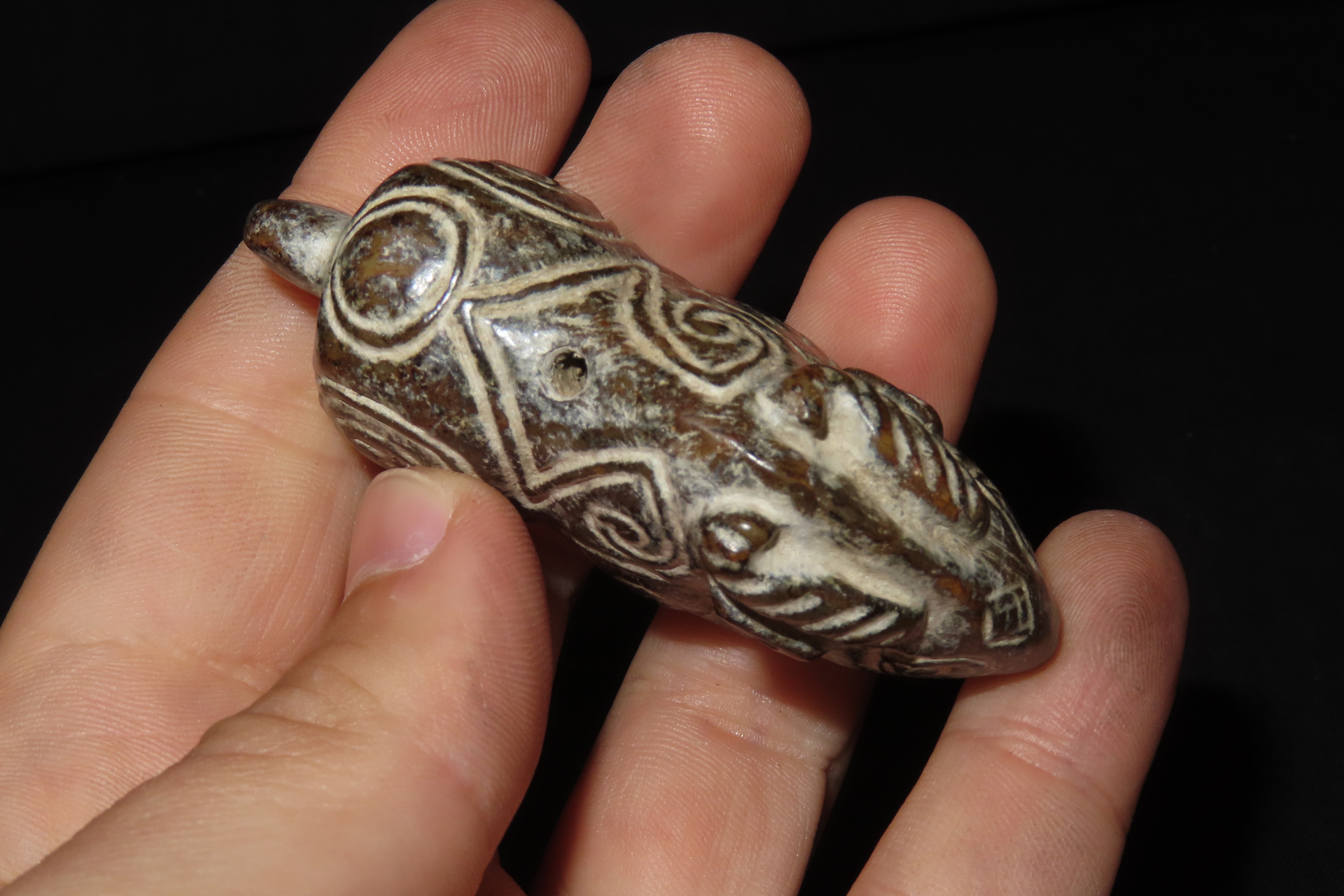 2 5/8" x 1 1/4" Chinese Jade Carved Goat Effigy