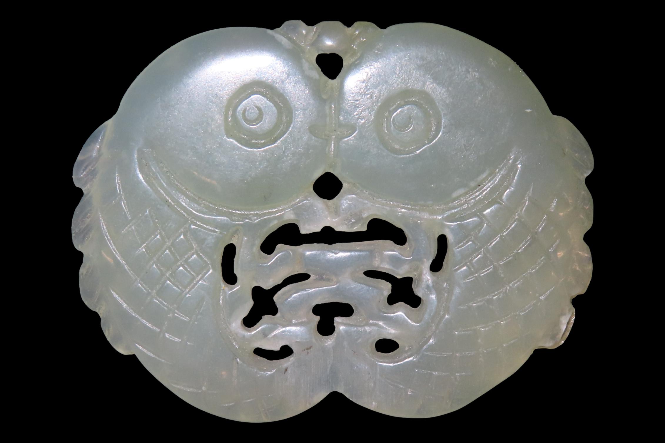 2 1/2" Chinese Fat Jade Pendant with Two Fish