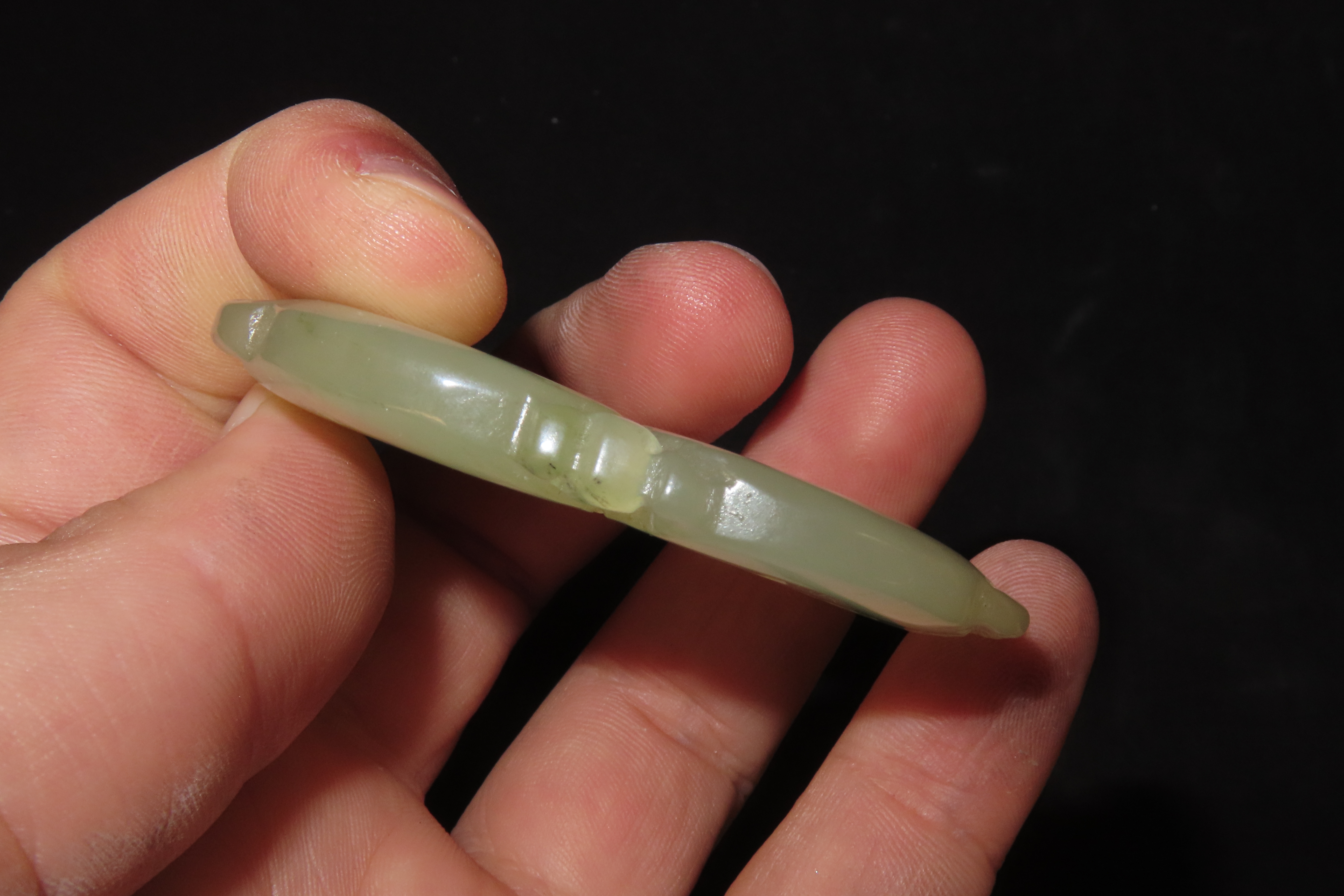 2 1/2" Chinese Fat Jade Pendant with Two Fish