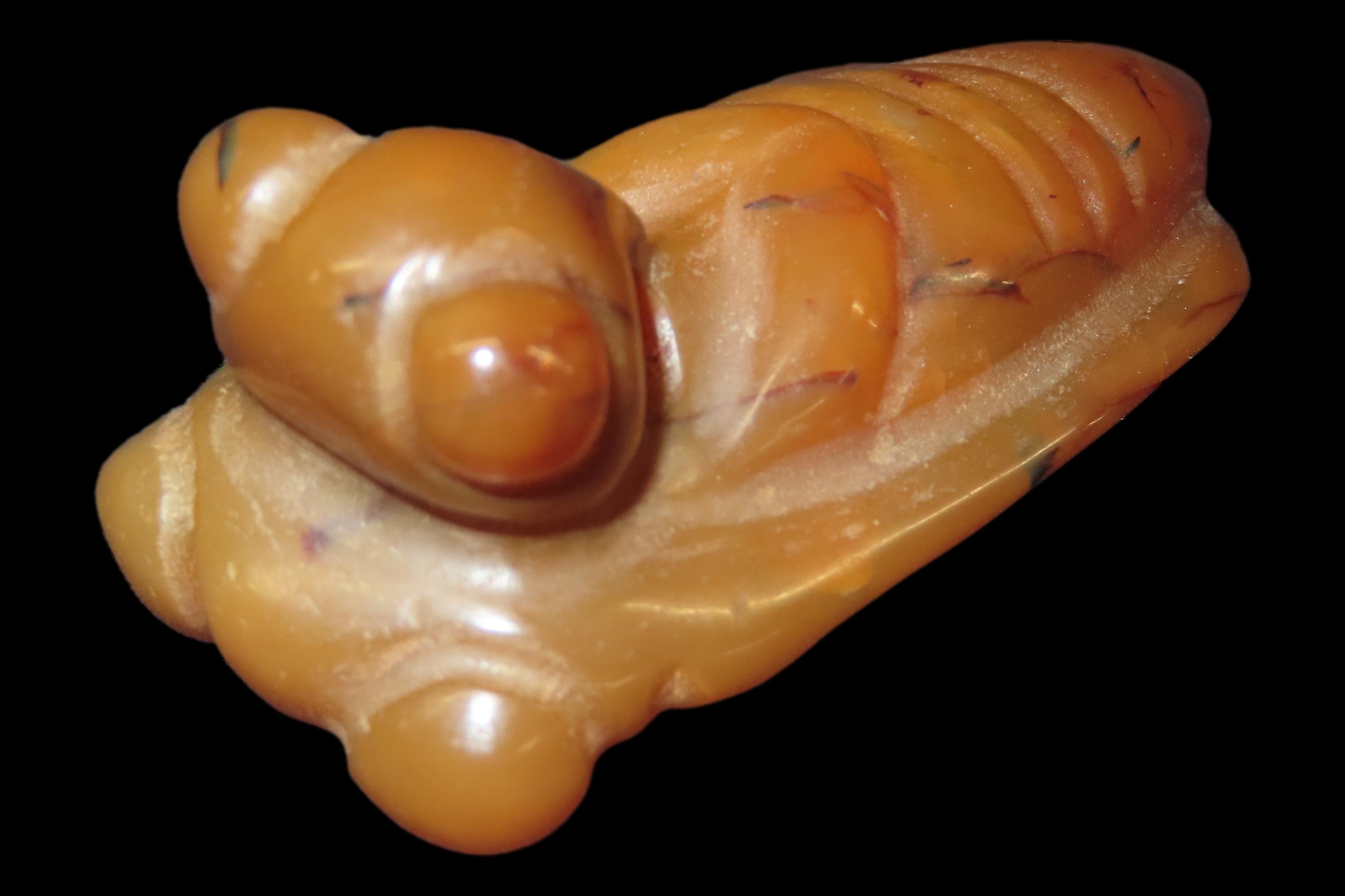 2 5/8" x 1 1/8" Chinese Jade Locust Pendant
