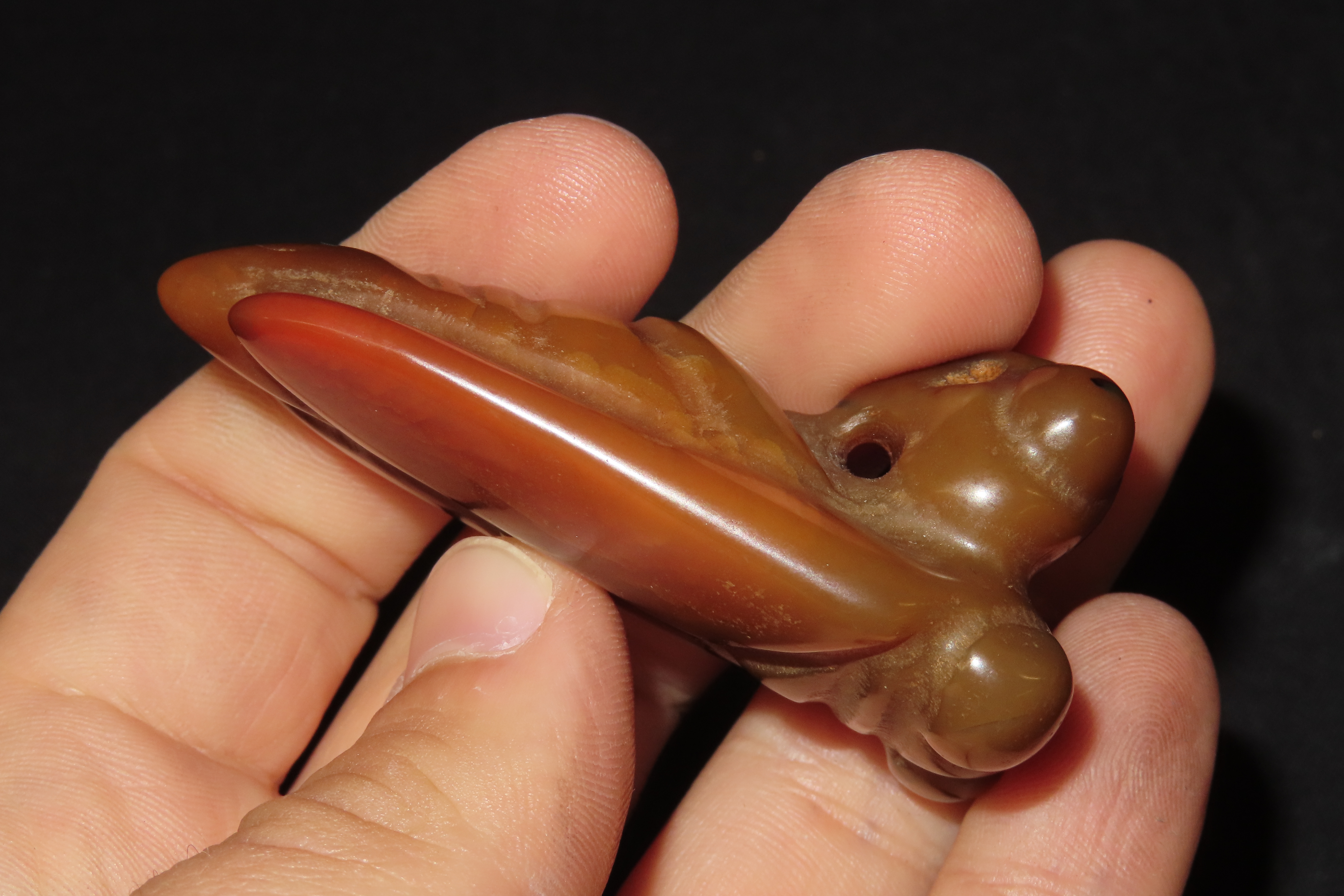 2 5/8" x 1 1/8" Chinese Jade Locust Pendant