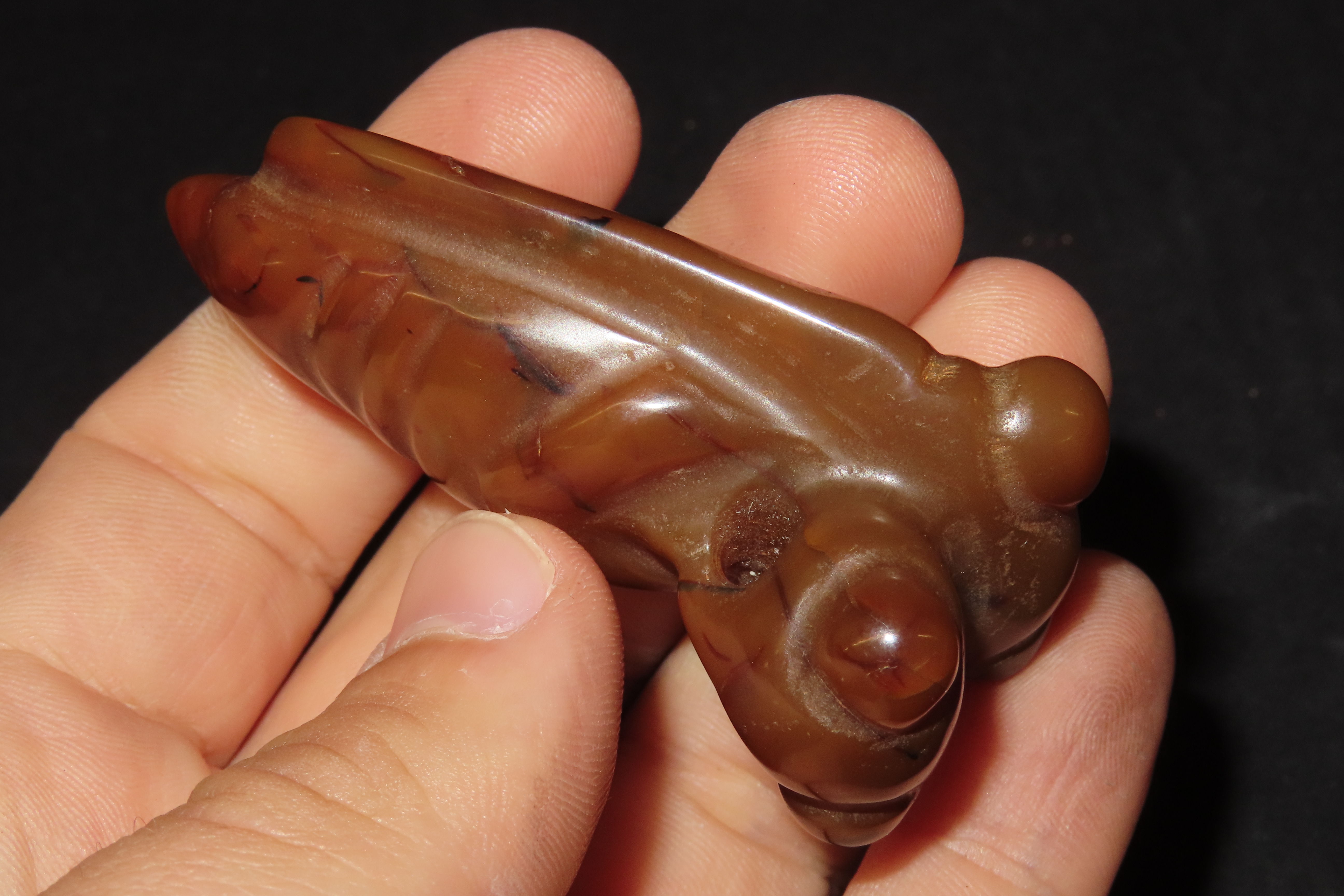 2 5/8" x 1 1/8" Chinese Jade Locust Pendant
