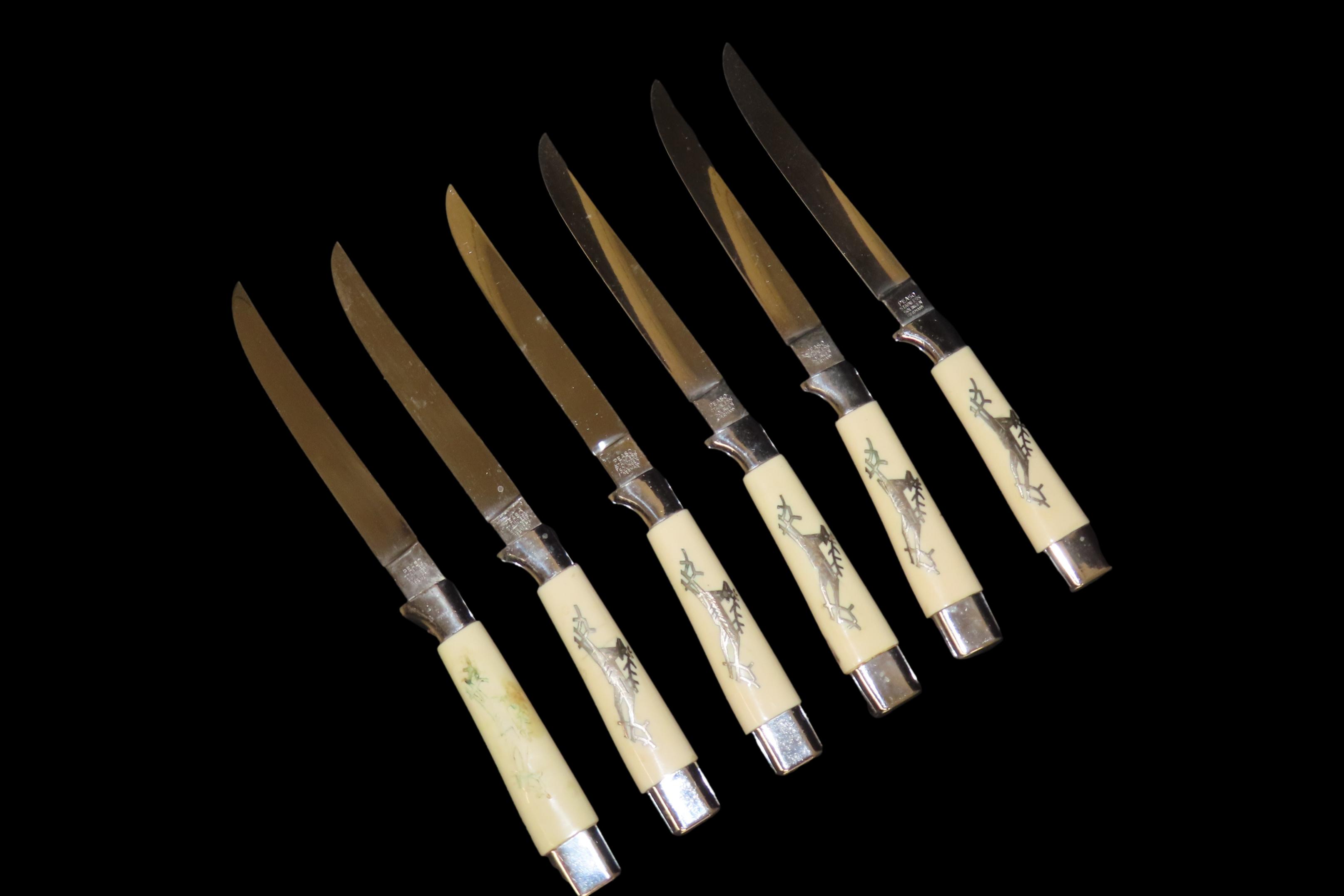 6-Piece Steak Knife Set with Inlaid Handles