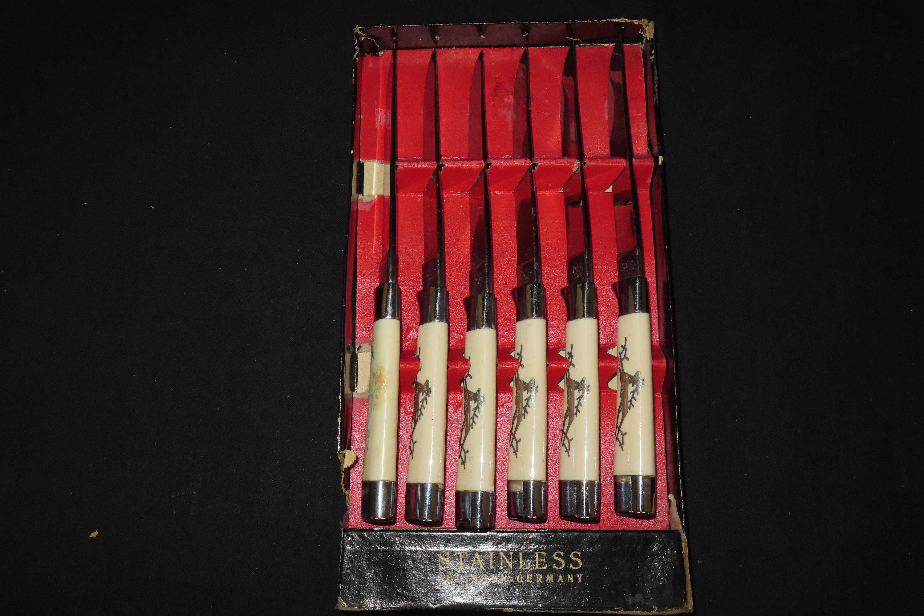6-Piece Steak Knife Set with Inlaid Handles