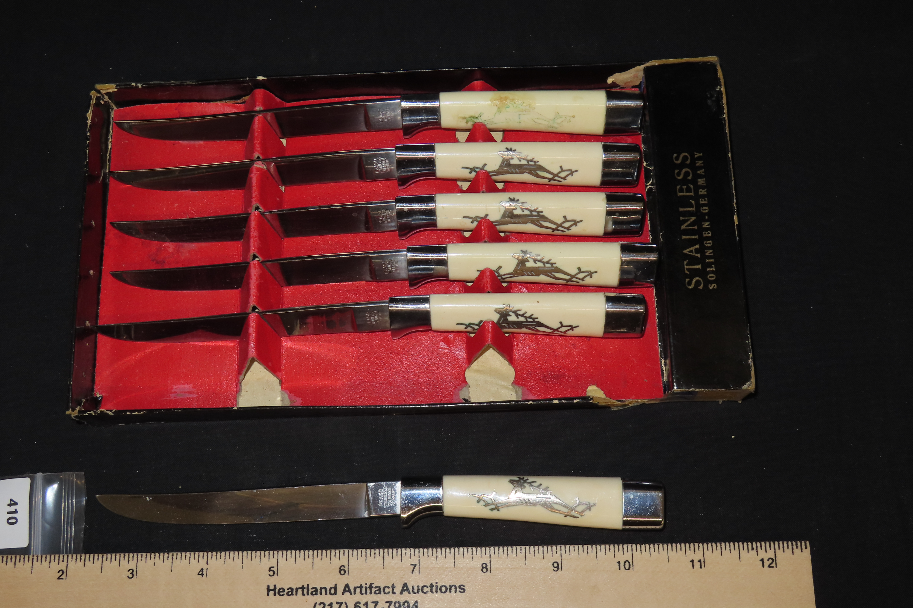 6-Piece Steak Knife Set with Inlaid Handles