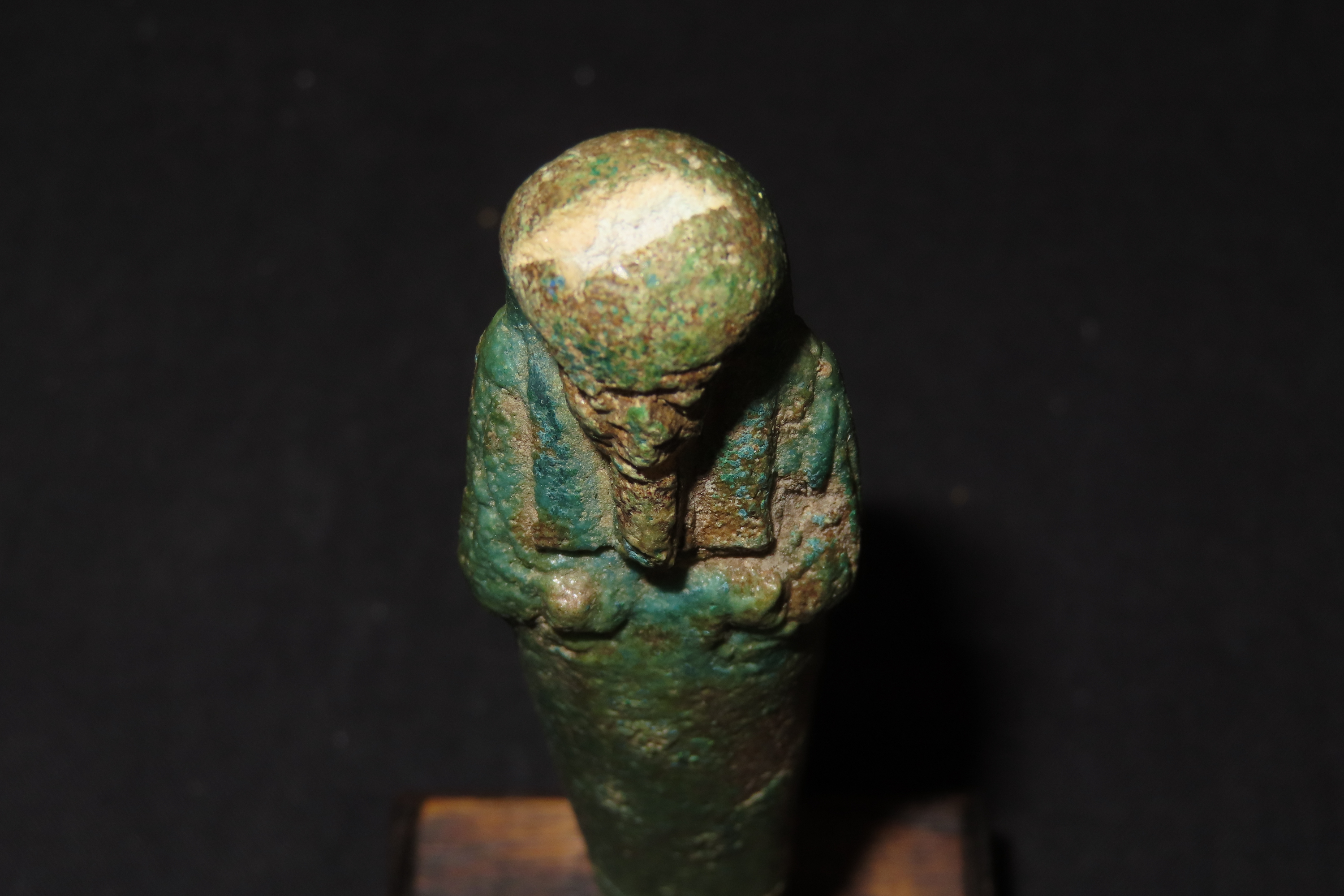 5 1/2" Ancient Egyptian Ushabti, Wooden Display Stand Included