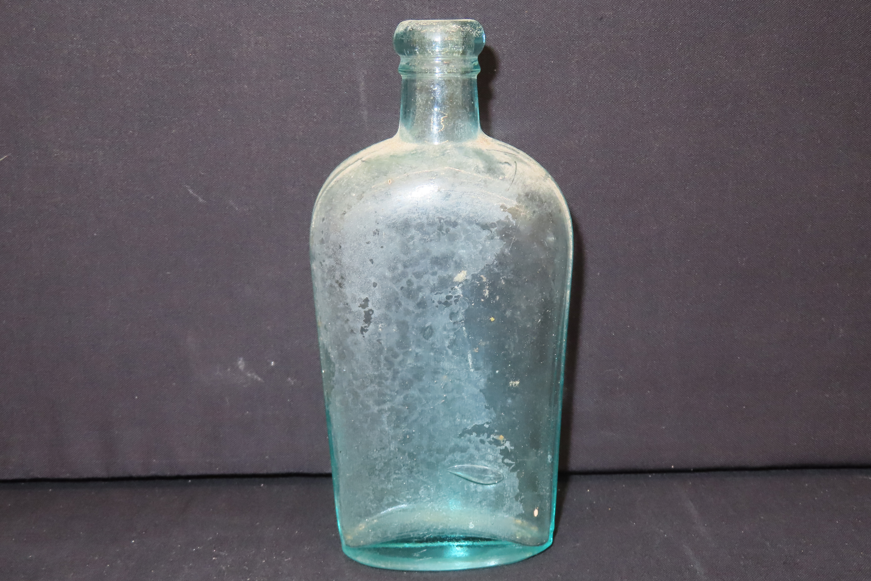Lot of 2 Antique Molded Bottles, Including 1 Embossed “Warranted" Flask