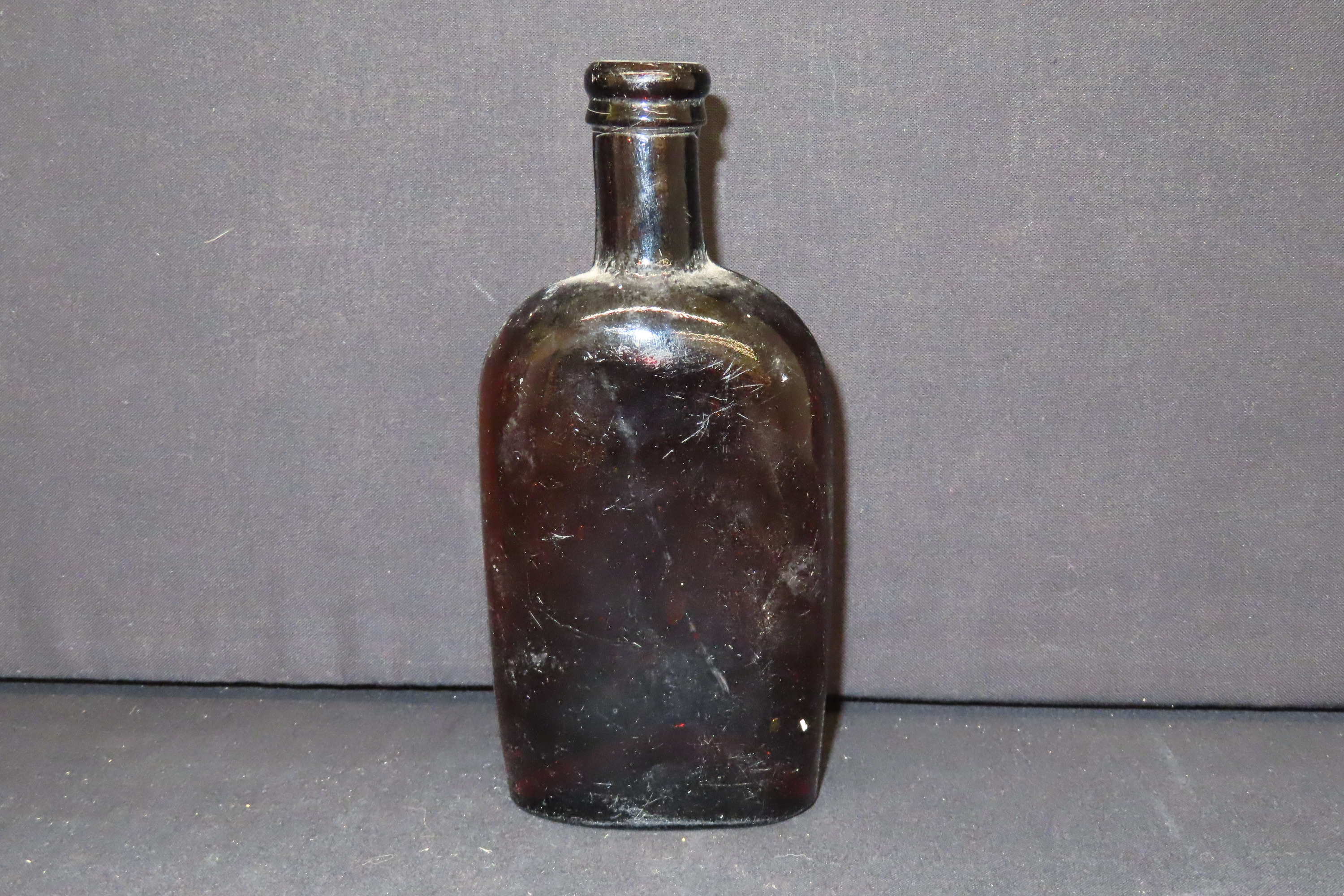 Lot of 2 Antique Brown Bottles, 1 Blown Iron Pontil Bottle and 1 Molded Iron Pontil Bottle, 1800s