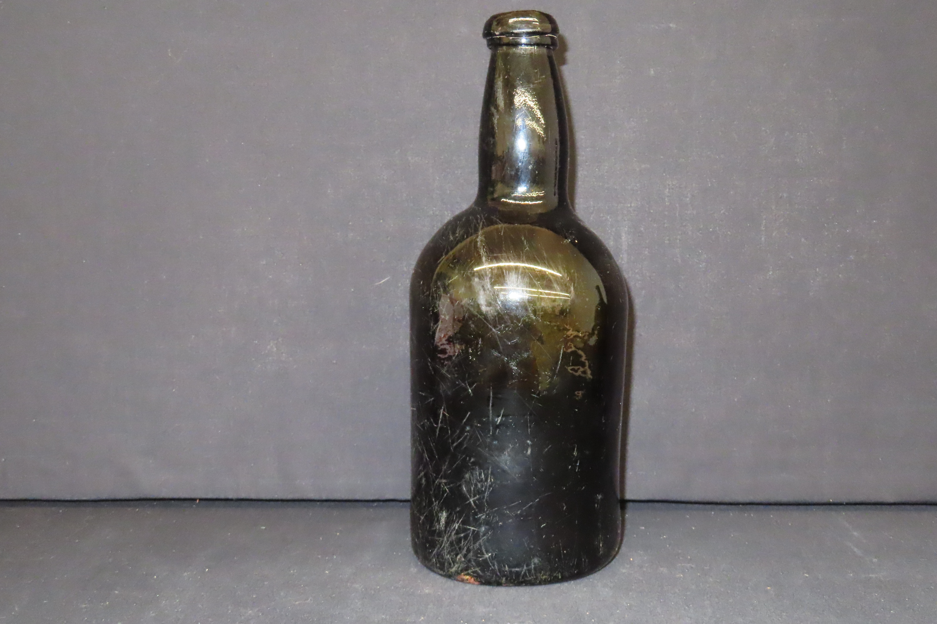 Lot of 3 Antique Iron Pontil Bottles, Including 1 Dutch Bottle with Applied Lip