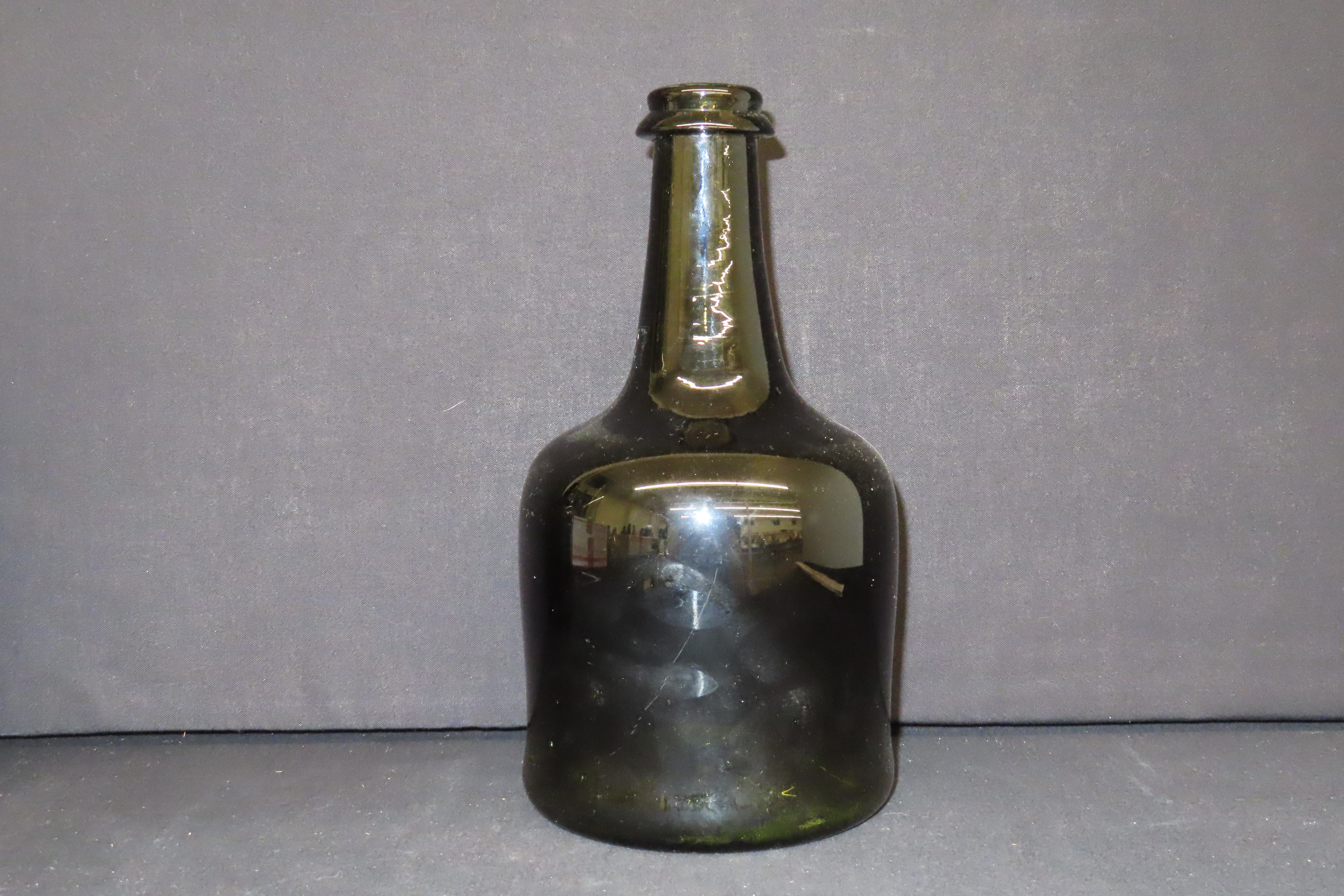 Lot of 3 Antique Iron Pontil Bottles, Including 1 Dutch Bottle with Applied Lip