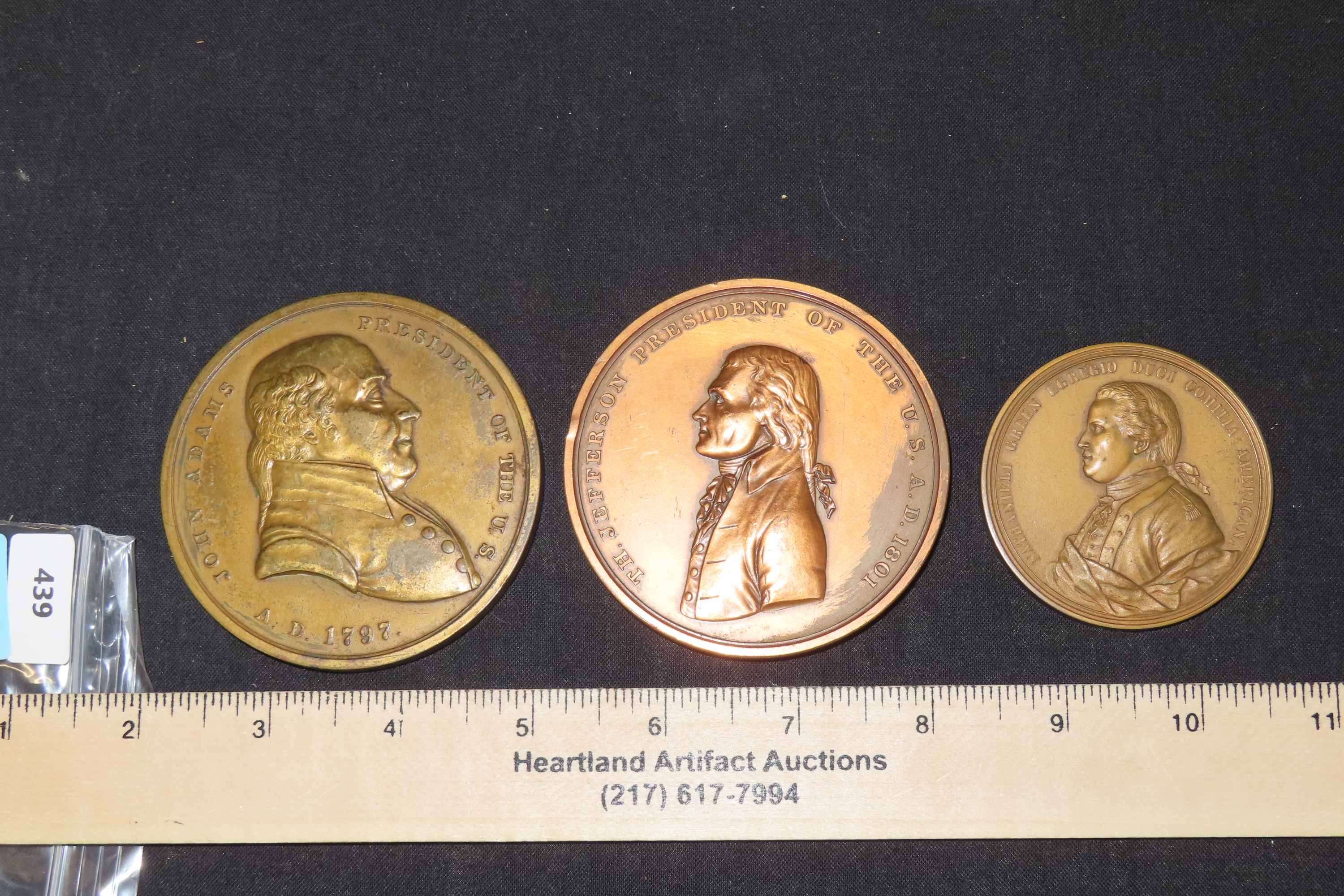 Lot of 2 Presidential 3" Medals and 1 Presidential 2 1/4" Medal