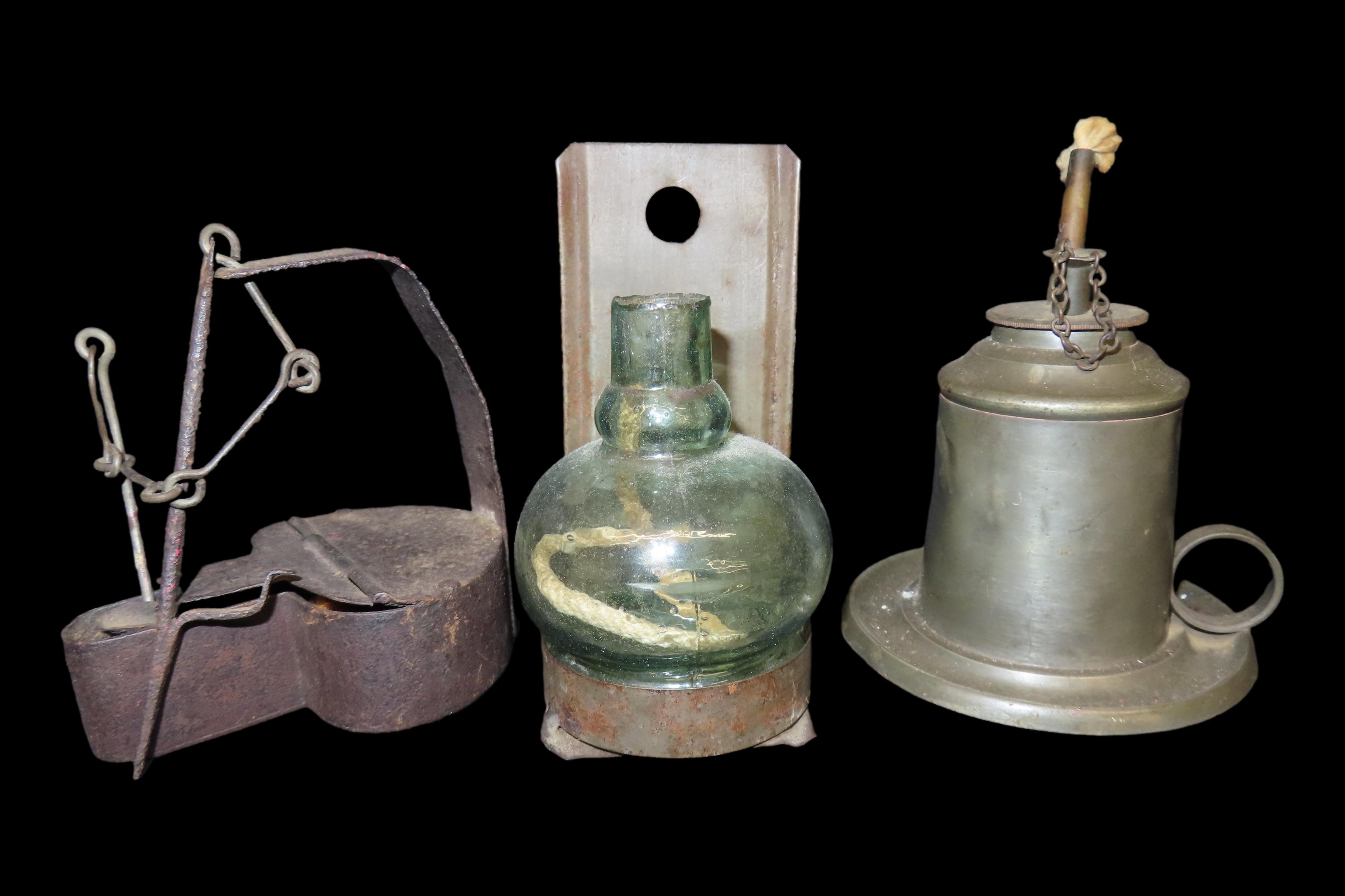 Lot of 3 1800s Oil Lamps, All in Great Condition